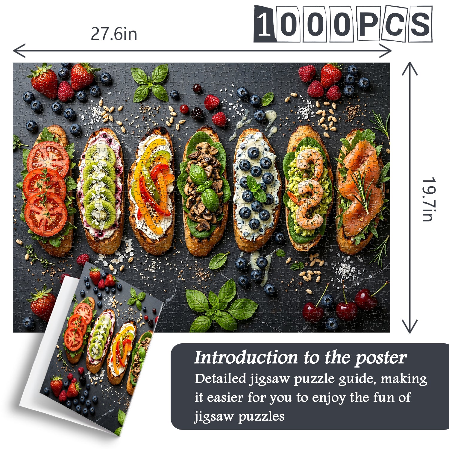 Assorted Bruschetta Jigsaw Puzzle 1000 Pieces