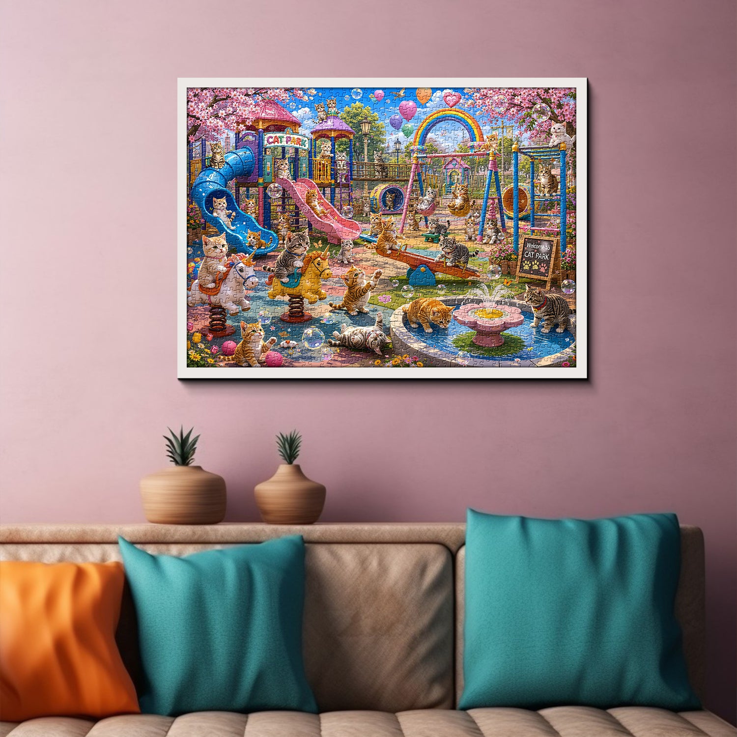 Cat Park Jigsaw Puzzle 1000 Pieces