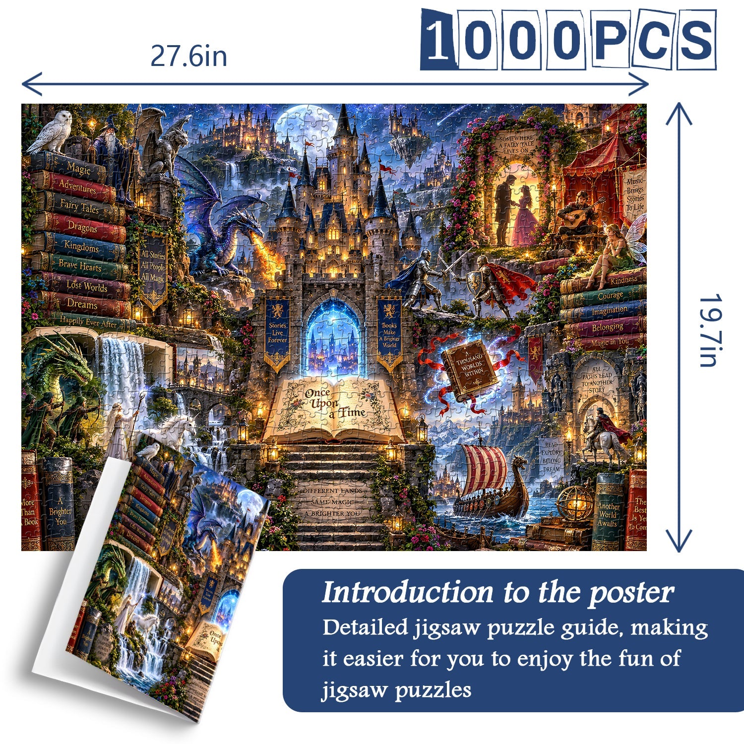 Fantasiewelt in Büchern Puzzle 1000 Teile