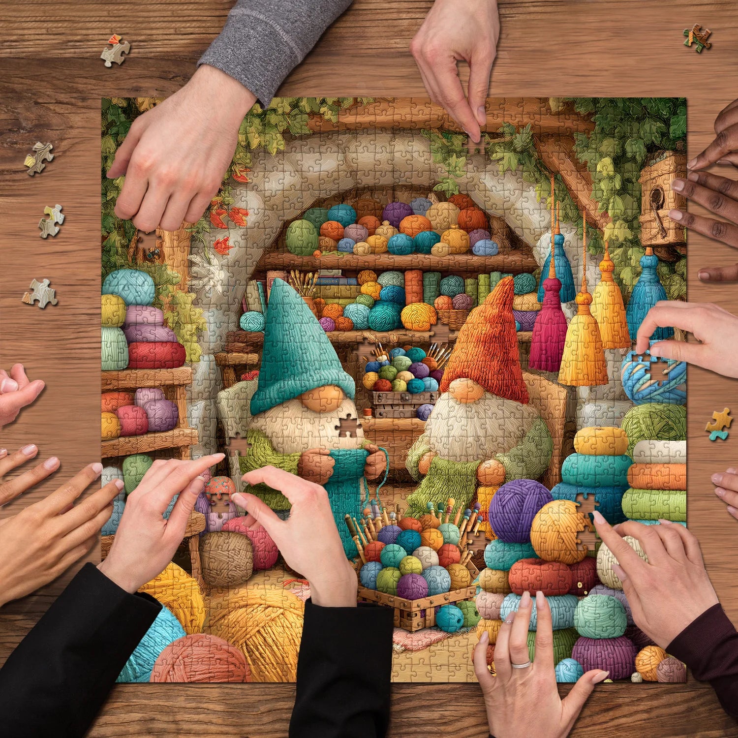 Knit Gnomes Jigsaw Puzzle 1000 Pieces