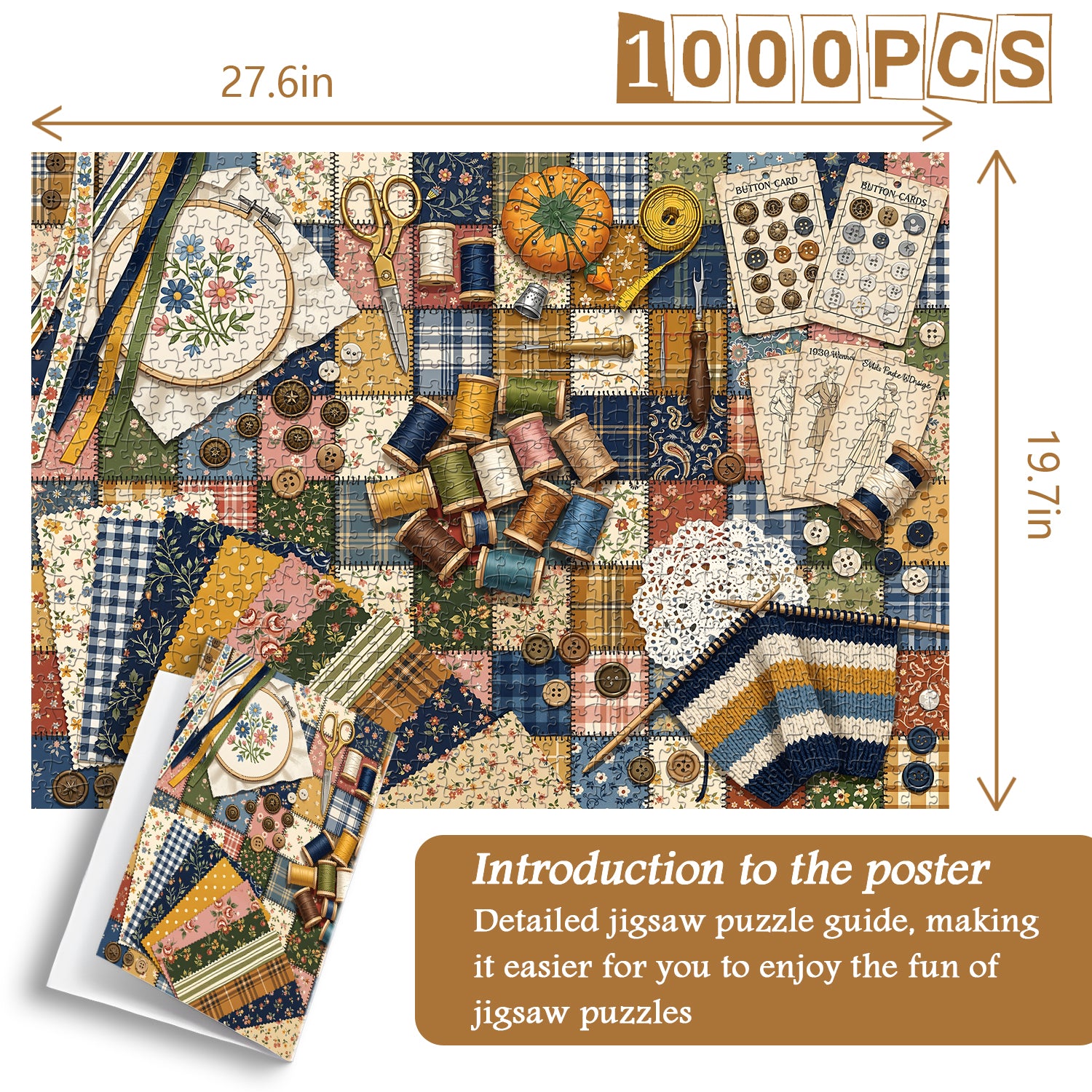 Retro Sewing Craft Jigsaw Puzzle 1000 Pieces