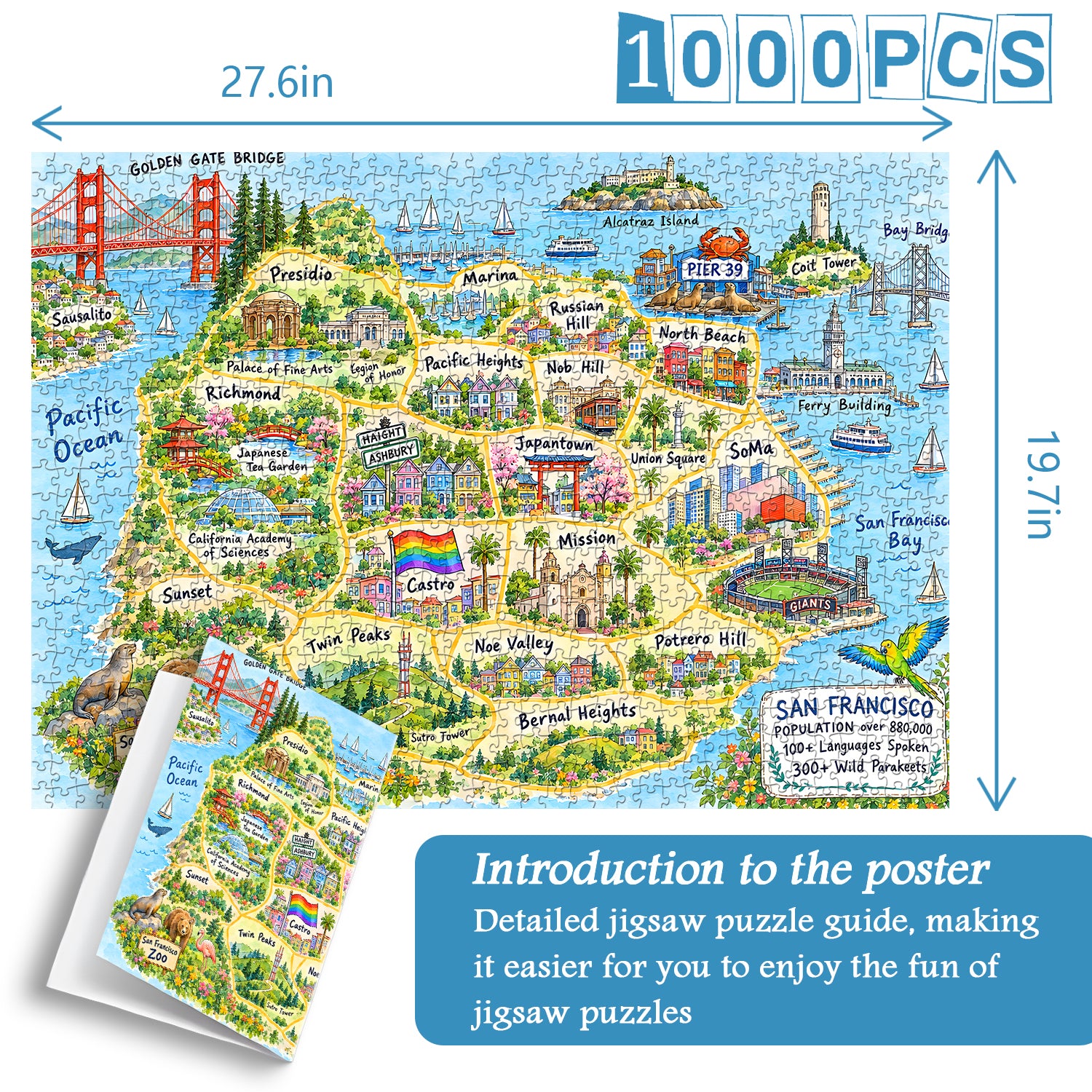SF Illustrated Map Jigsaw Puzzle 1000 Pieces