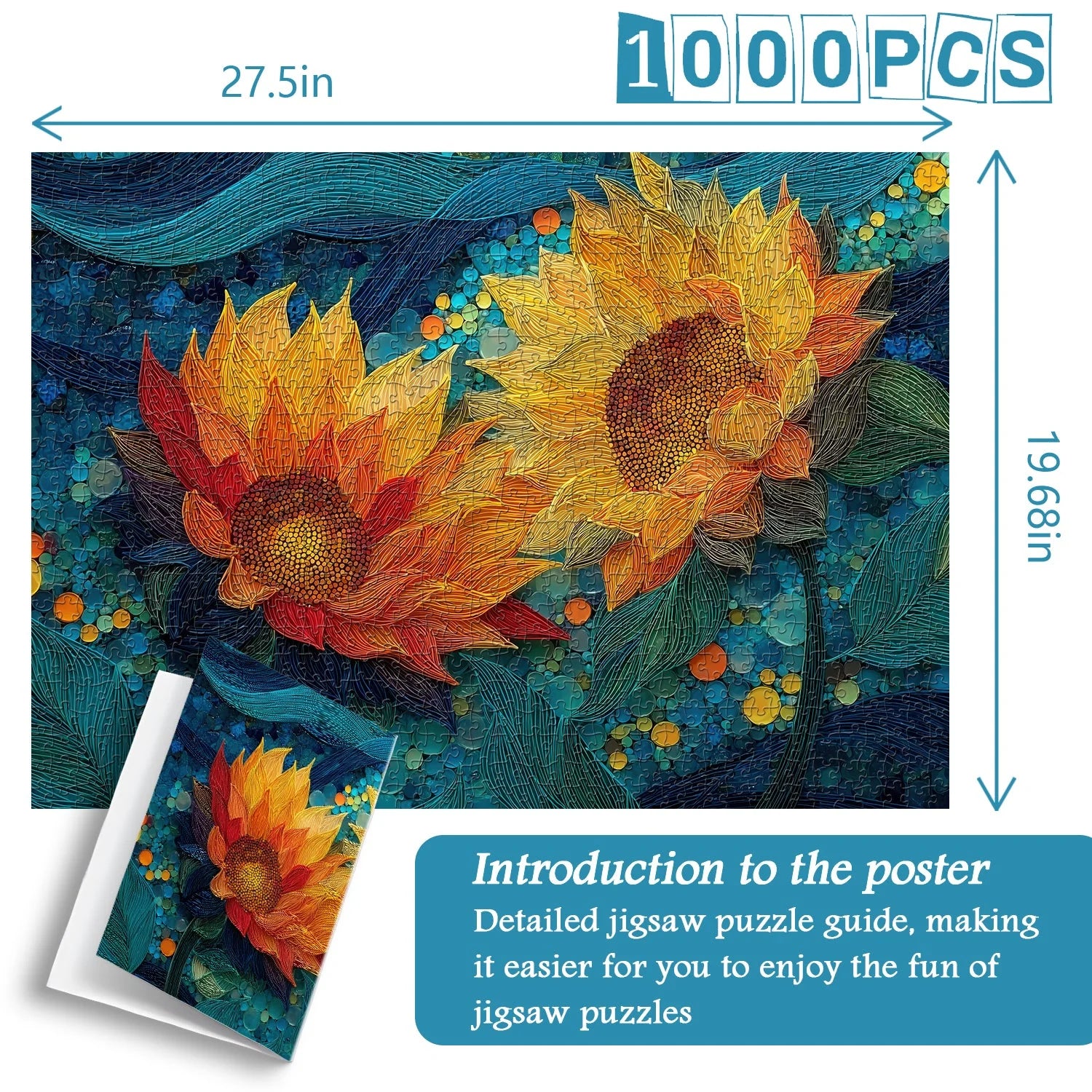 Golden Sunflowers Jigsaw Puzzle 1000 Pieces
