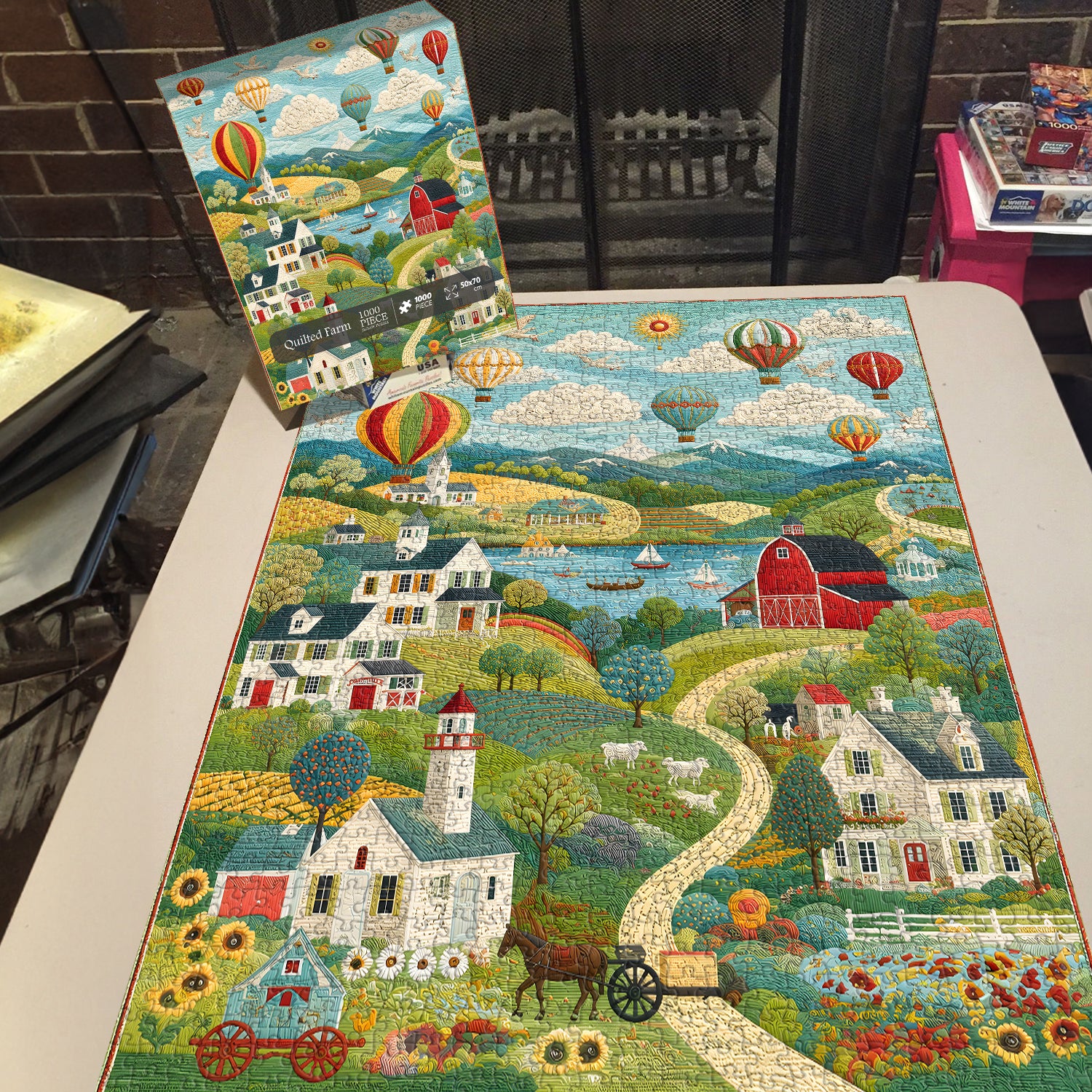 Quilted Farm Jigsaw Puzzle 1000 Pieces