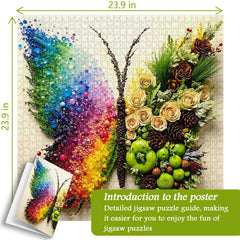Puzzle con farfalla botanica da 1000 pezzi