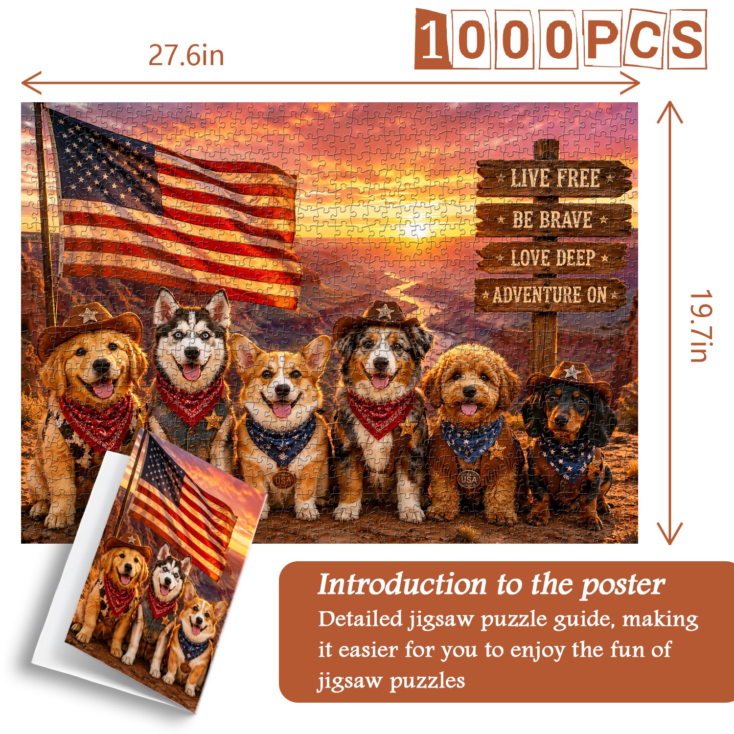 Puzzle Cowboy Dog Crew 1000 pezzi