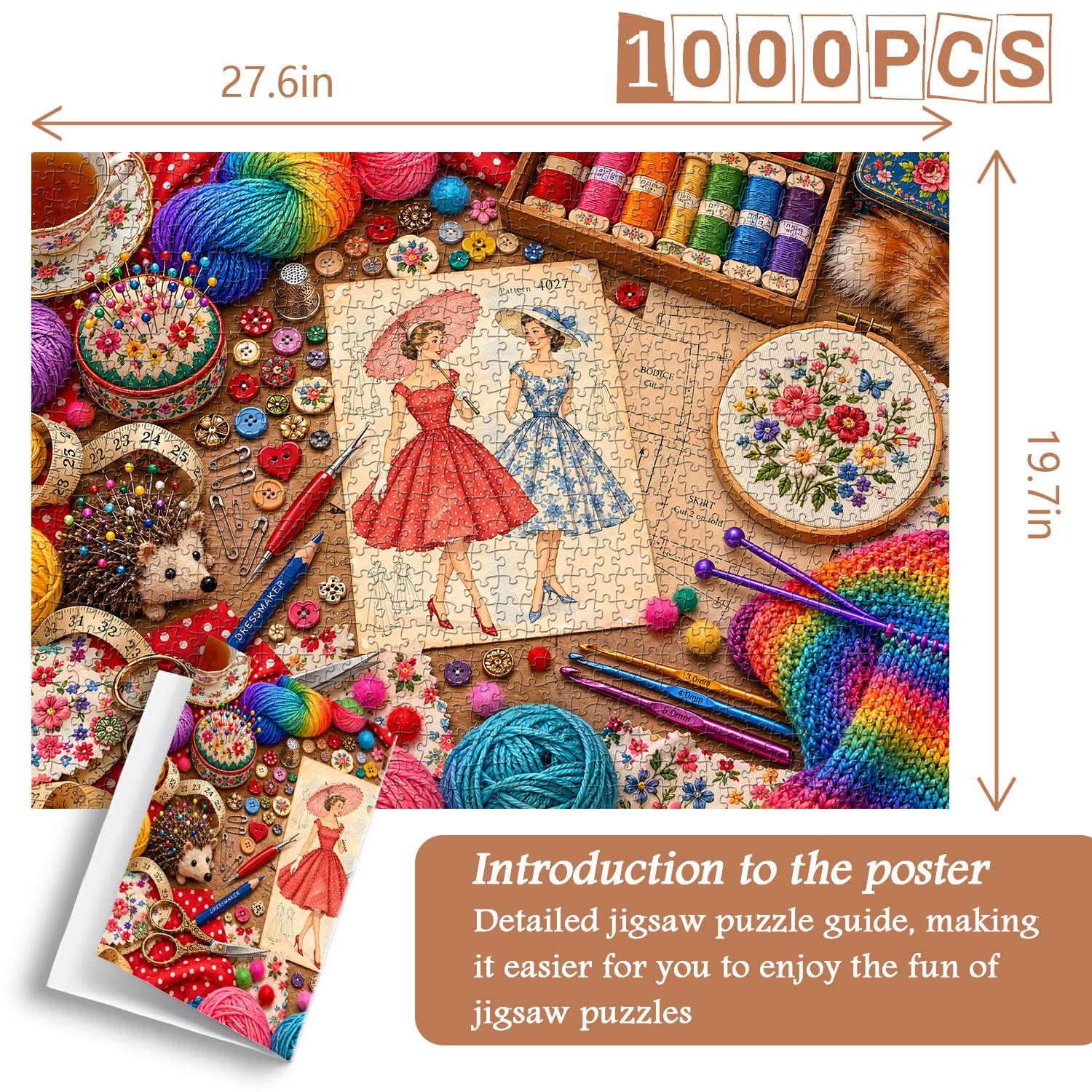 Sewing Treasure Table Jigsaw Puzzle 1000 Pieces