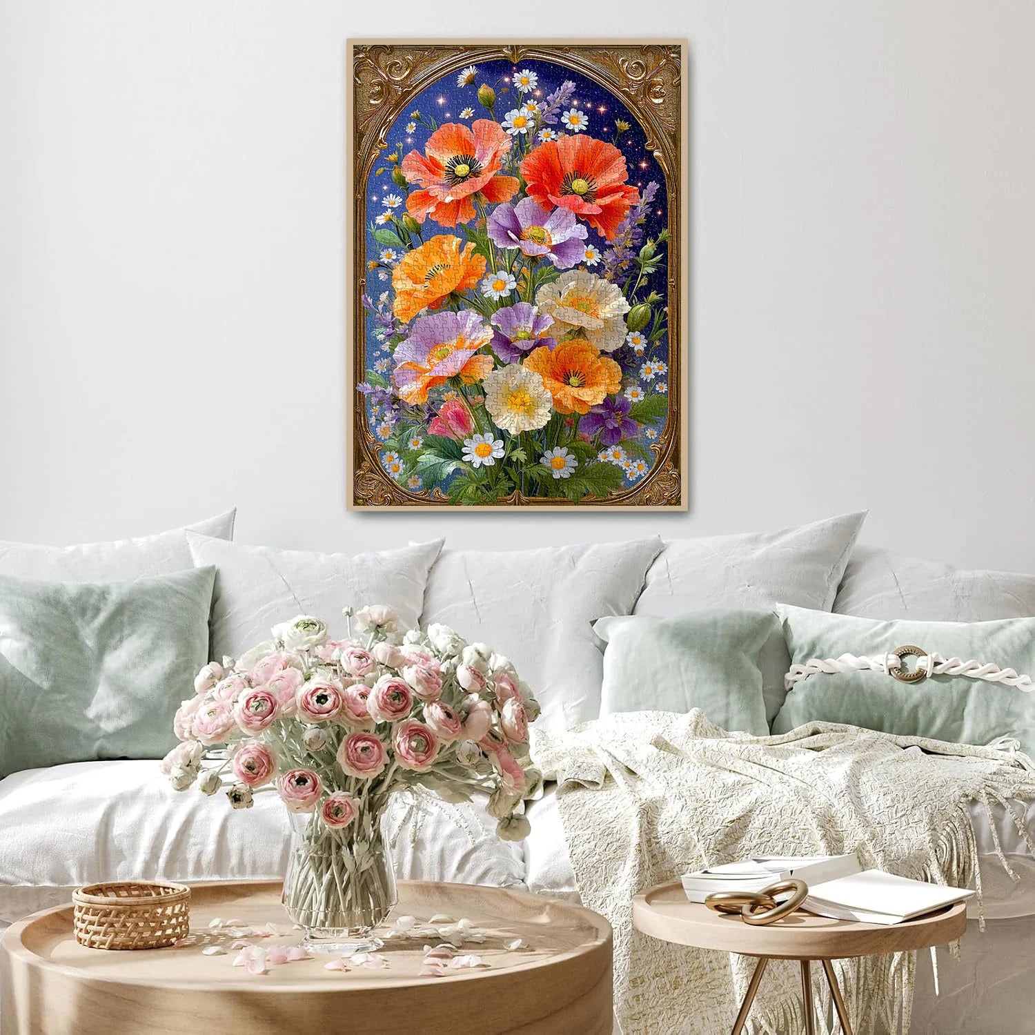 Golden Frame Florals Jigsaw Puzzle 1000 Pieces