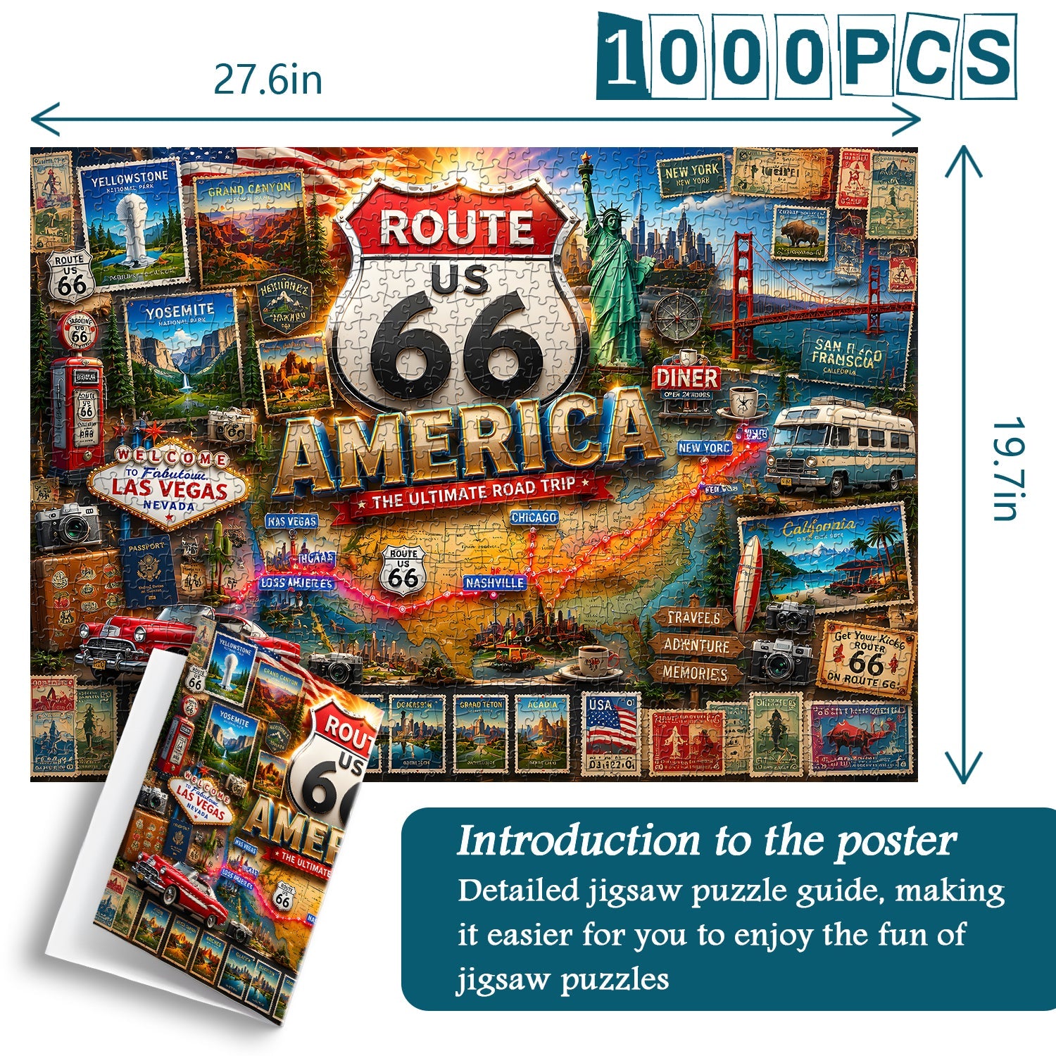 Route 66 Travel Jigsaw Puzzle 1000 Pieces