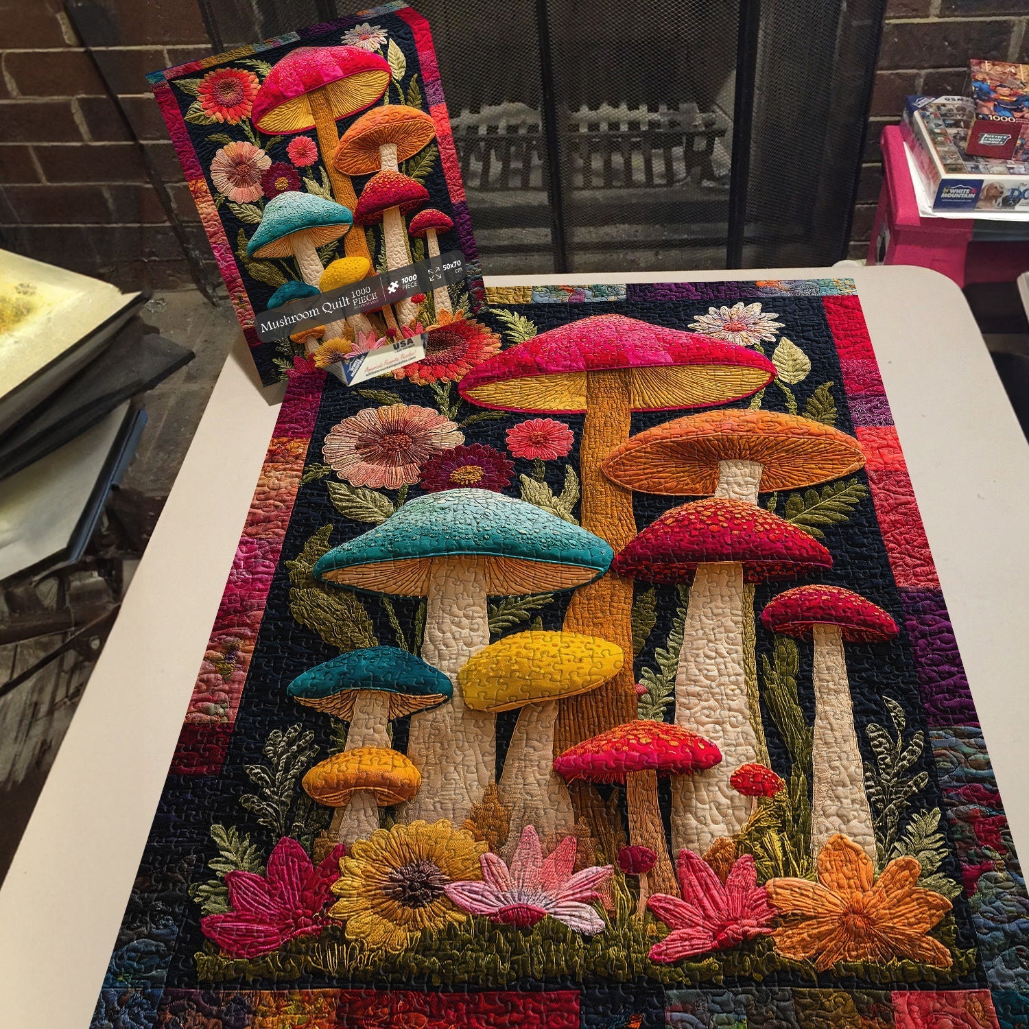 Mushroom Quilt Jigsaw Puzzle 1000 Pieces