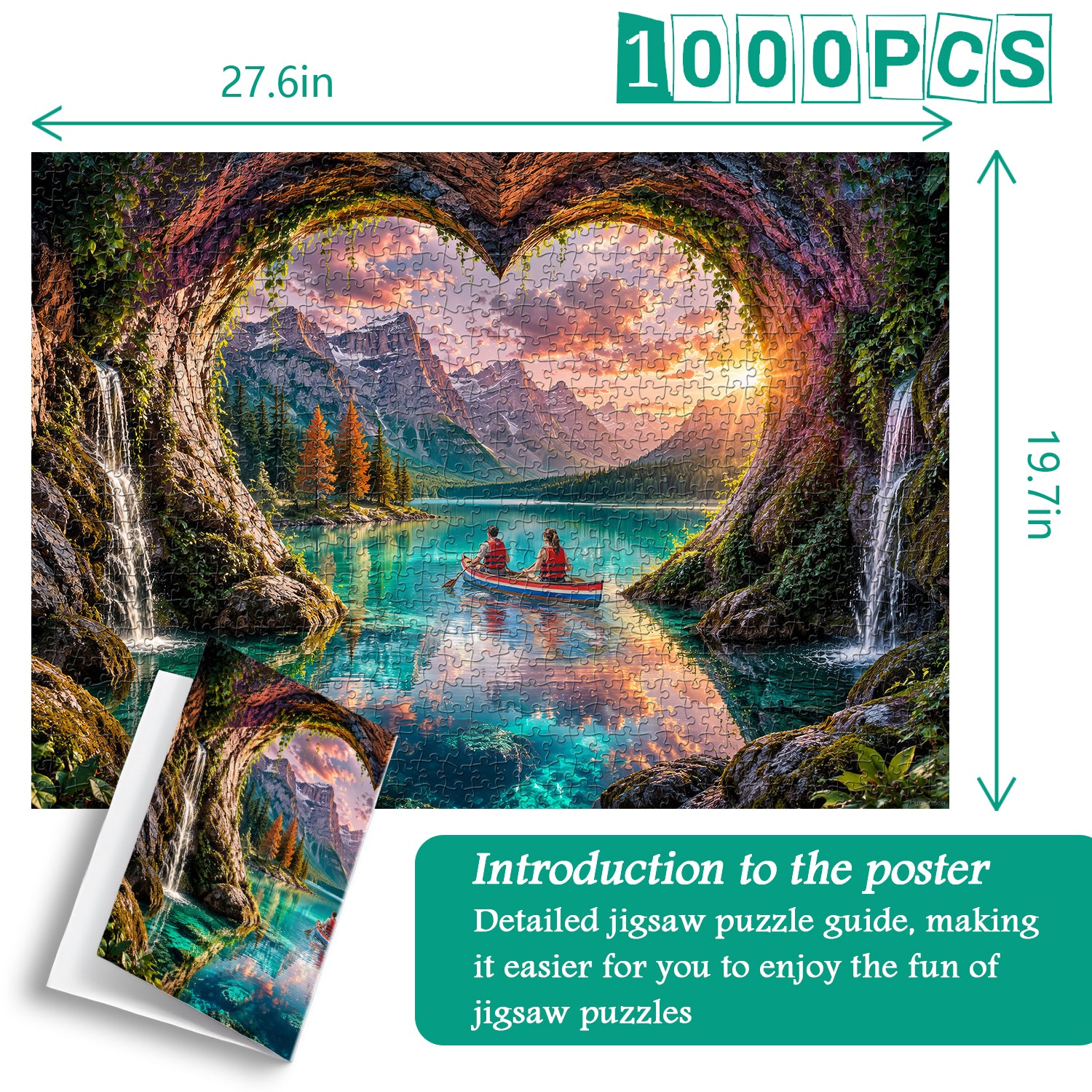 Puzzle Heart Rock Lake Adventure 1000 pezzi