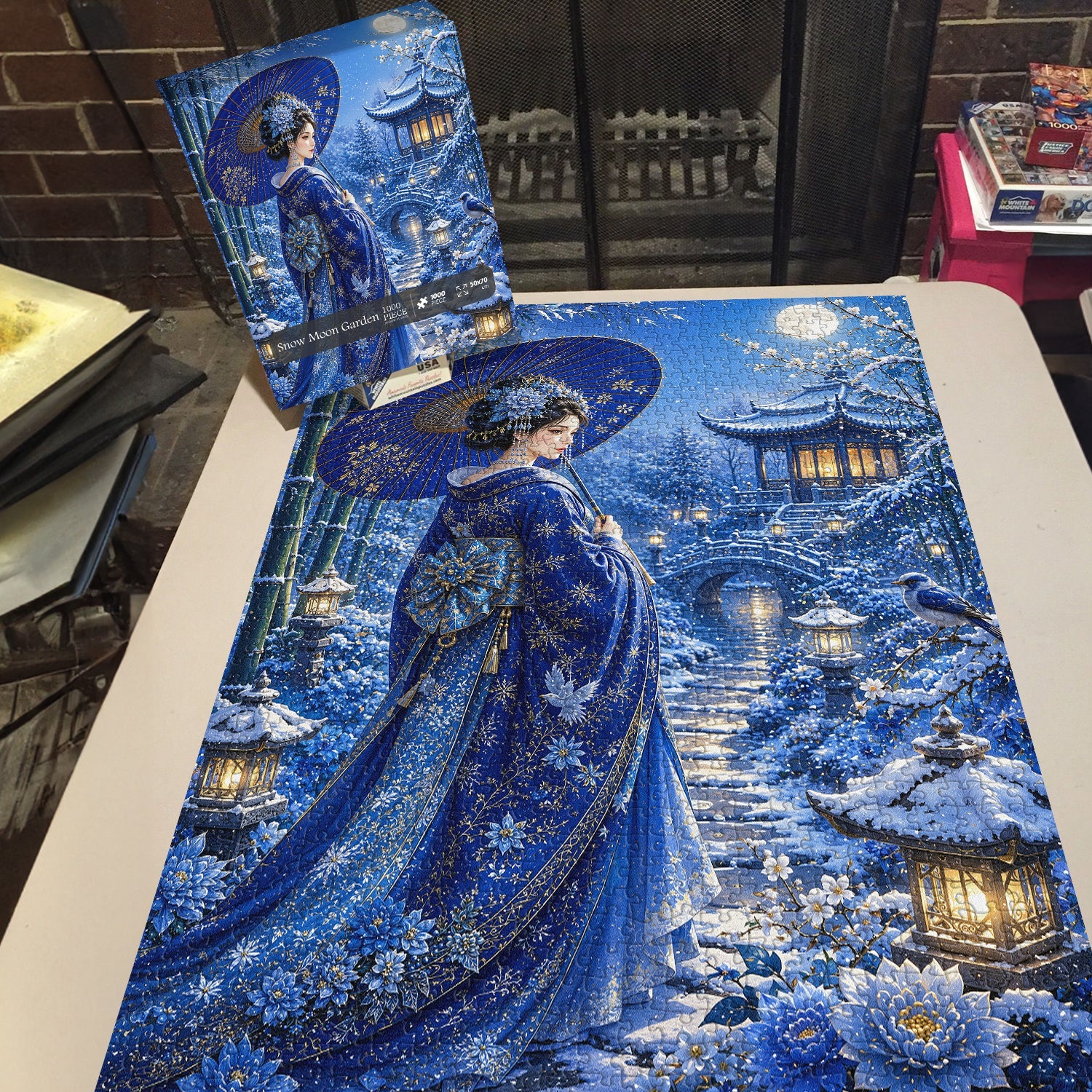 Snow Moon Garden Jigsaw Puzzle 1000 Pieces