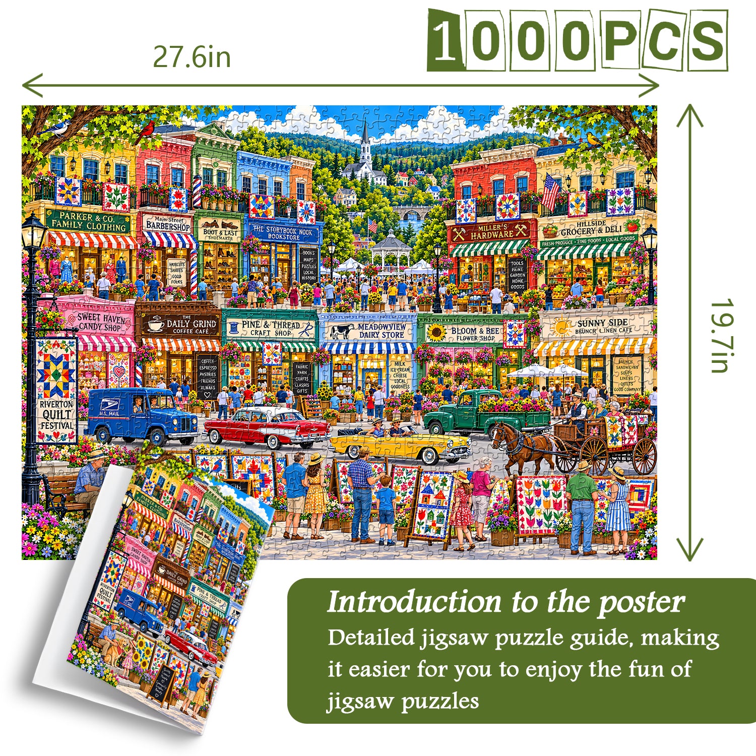 Quilt Festival Town Jigsaw Puzzle 1000 Pieces