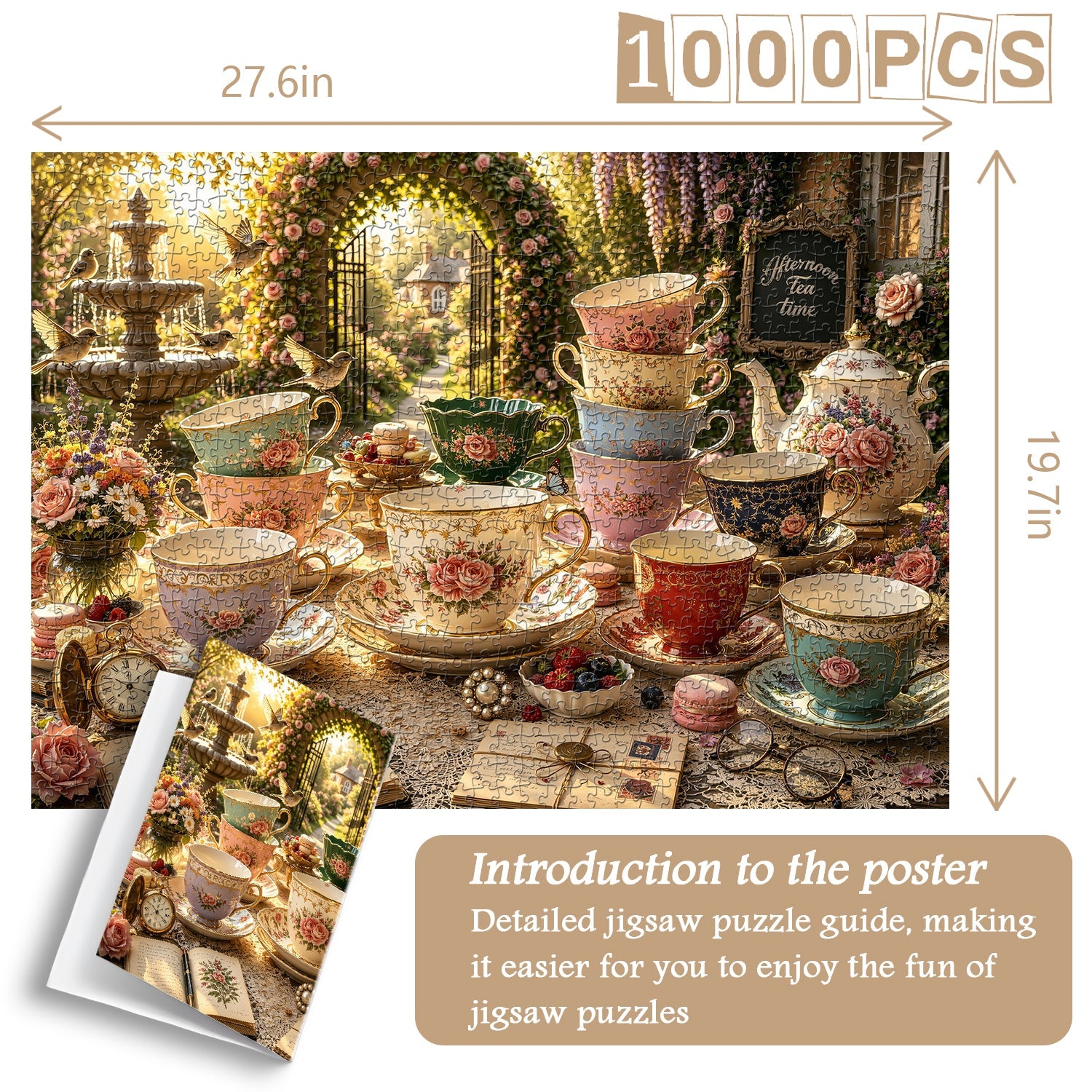 Garden Rose Tea Jigsaw Puzzle 1000 Pieces