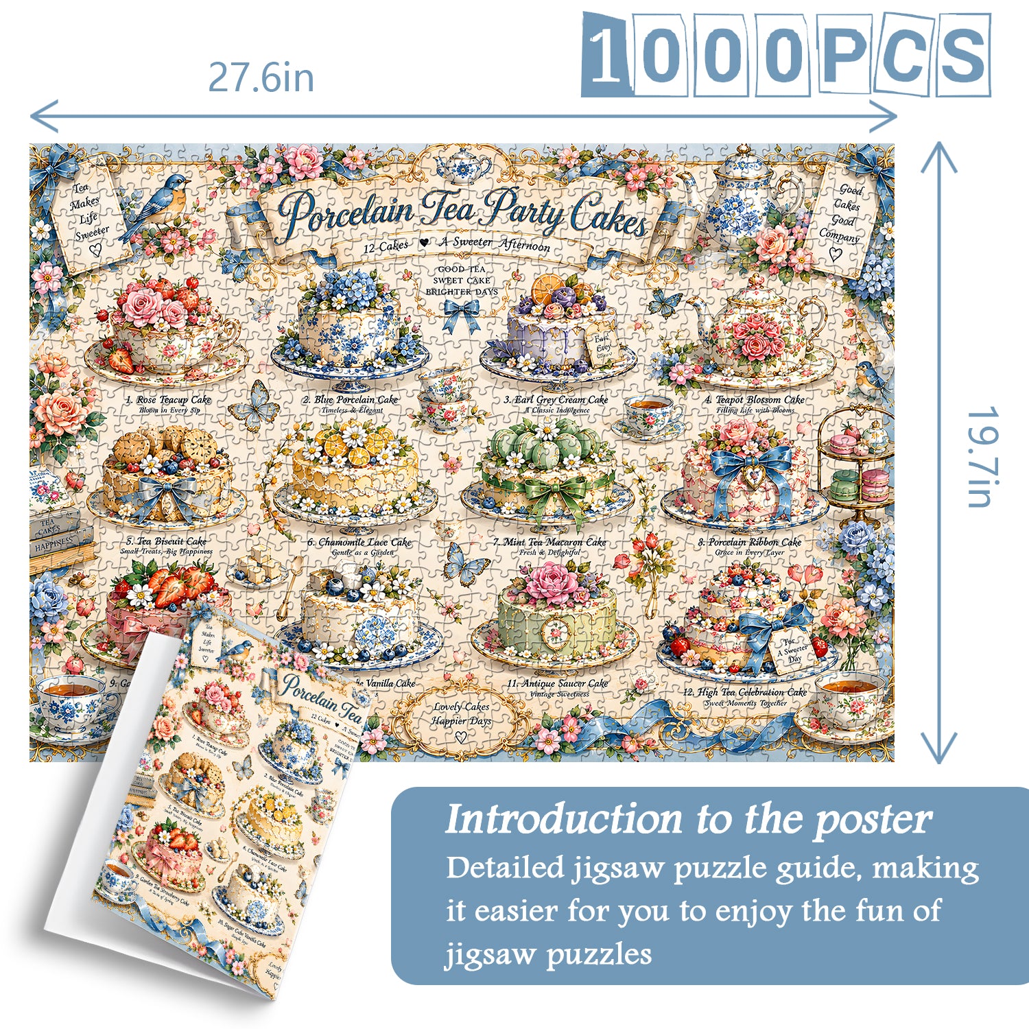 Puzzle vintage con torte da tè, 1000 pezzi