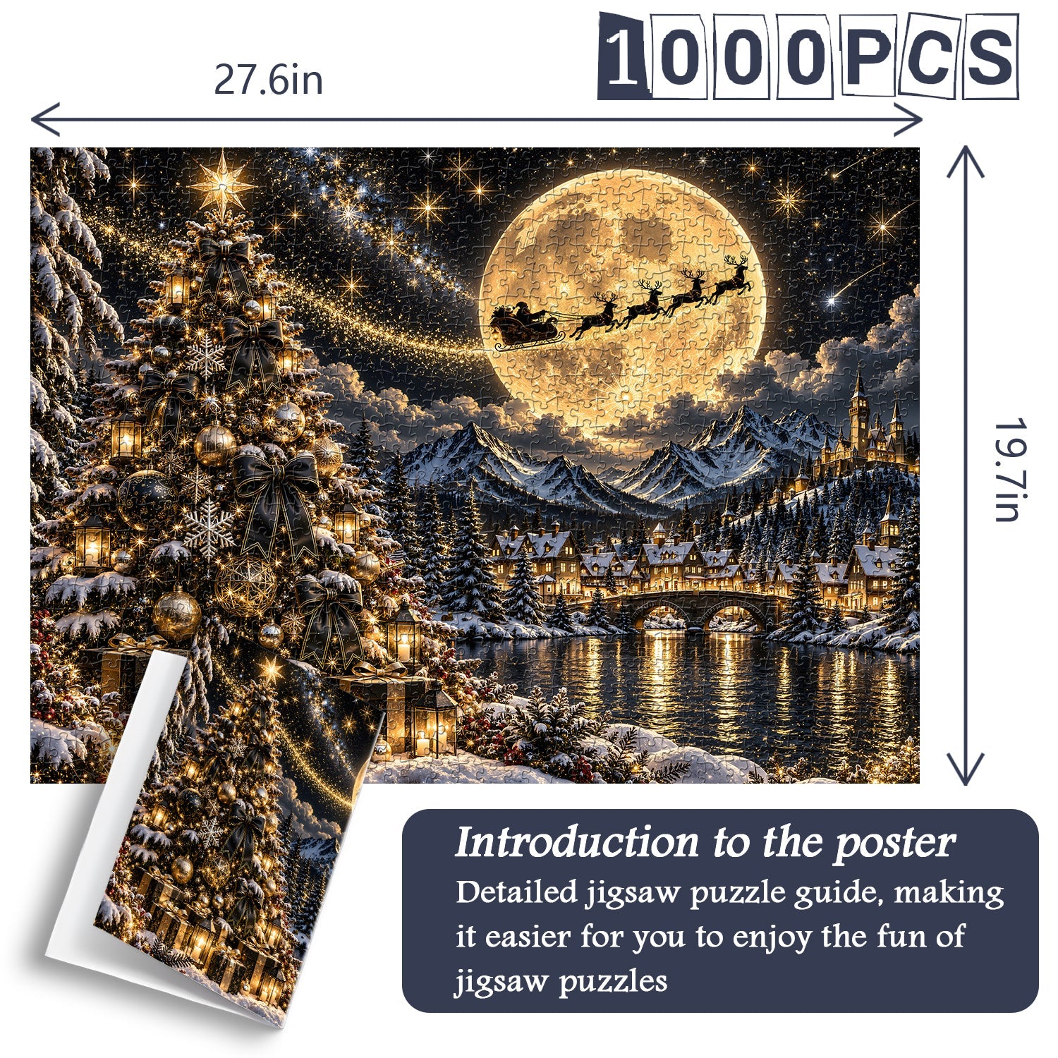 Moonlit Christmas Village Jigsaw Puzzle 1000 Piece