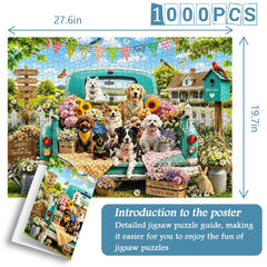 Truck Full Puppies Jigsaw Puzzle 1000 Pieces