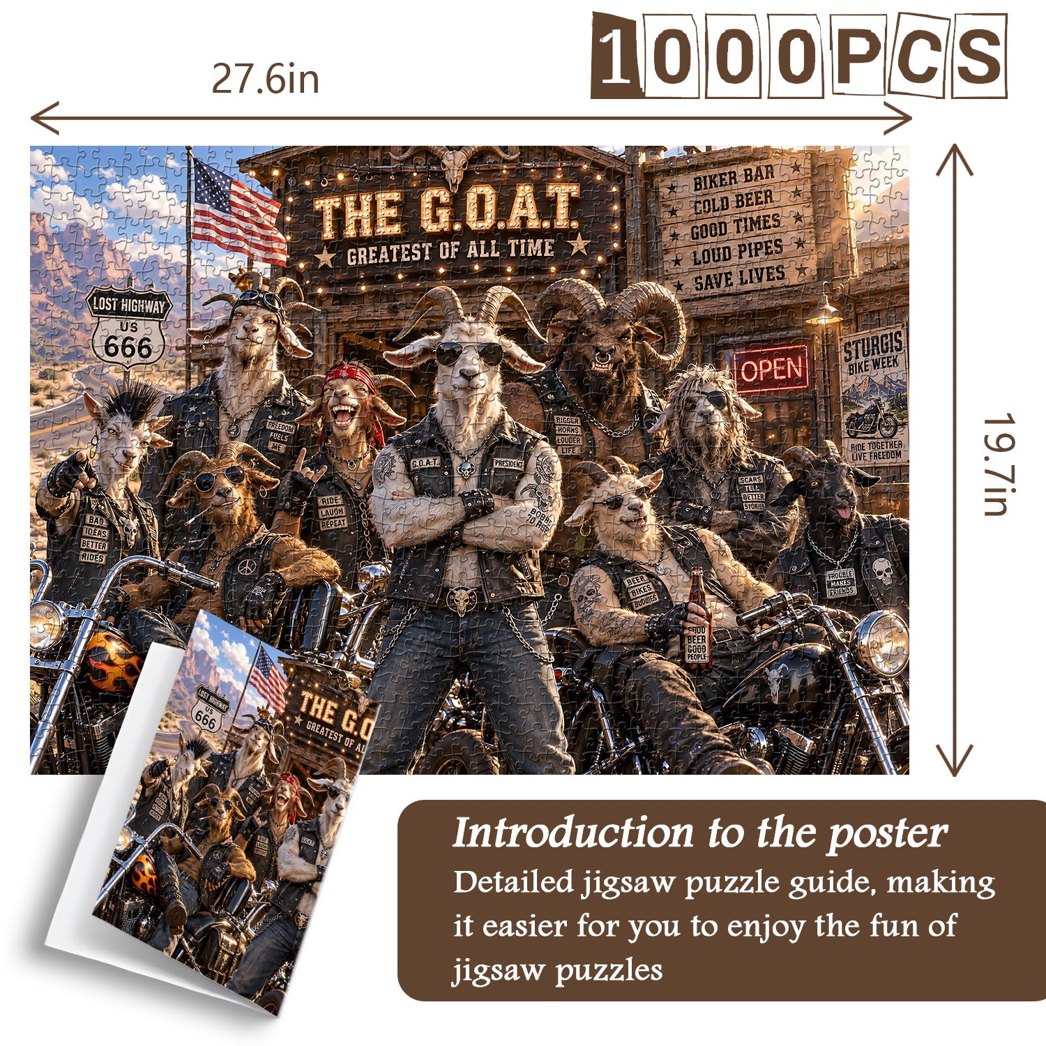 Puzzle Gang de Motards de Chèvre Sauvage 1000 Pièces