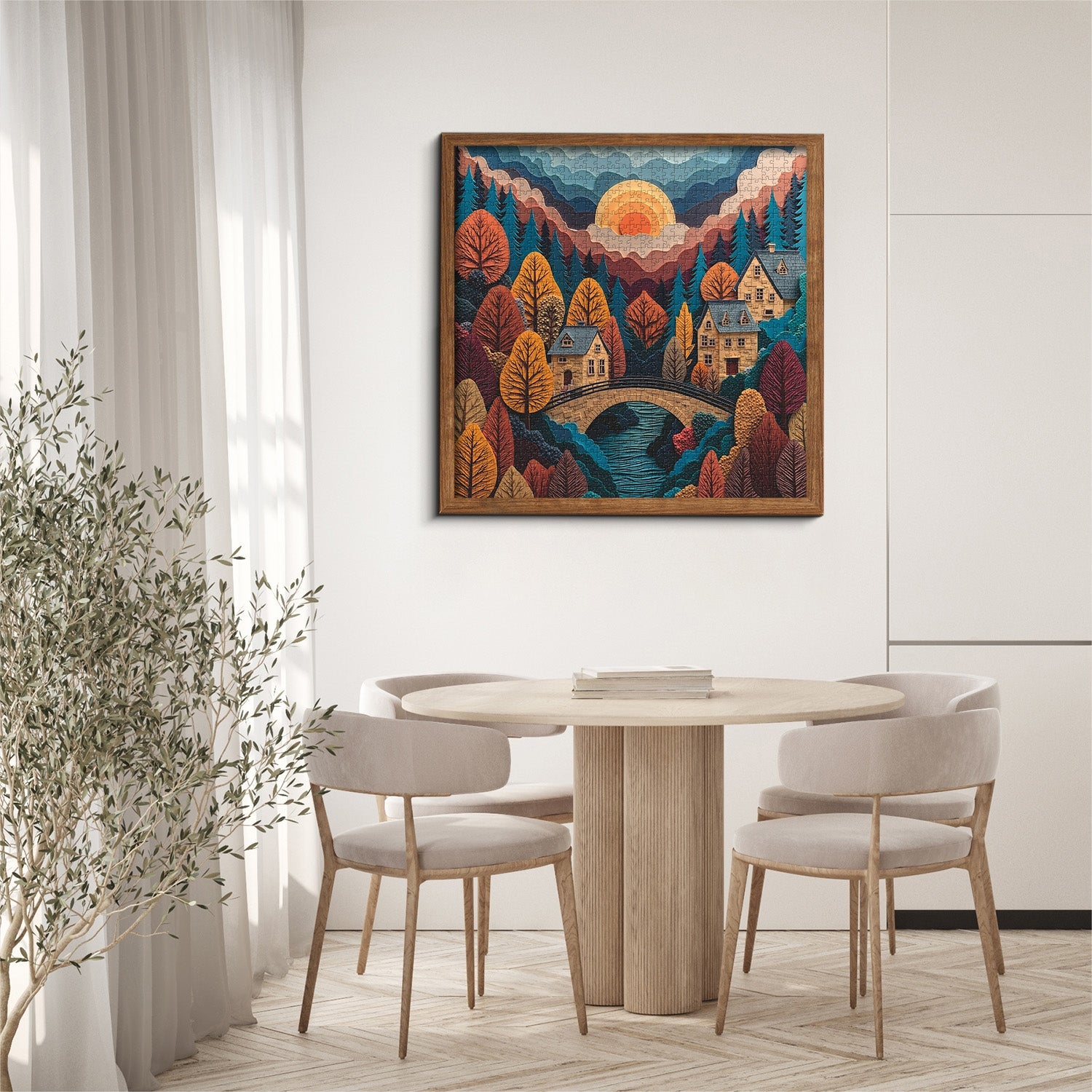 Golden Sunset Village Jigsaw Puzzle 1000 Pieces