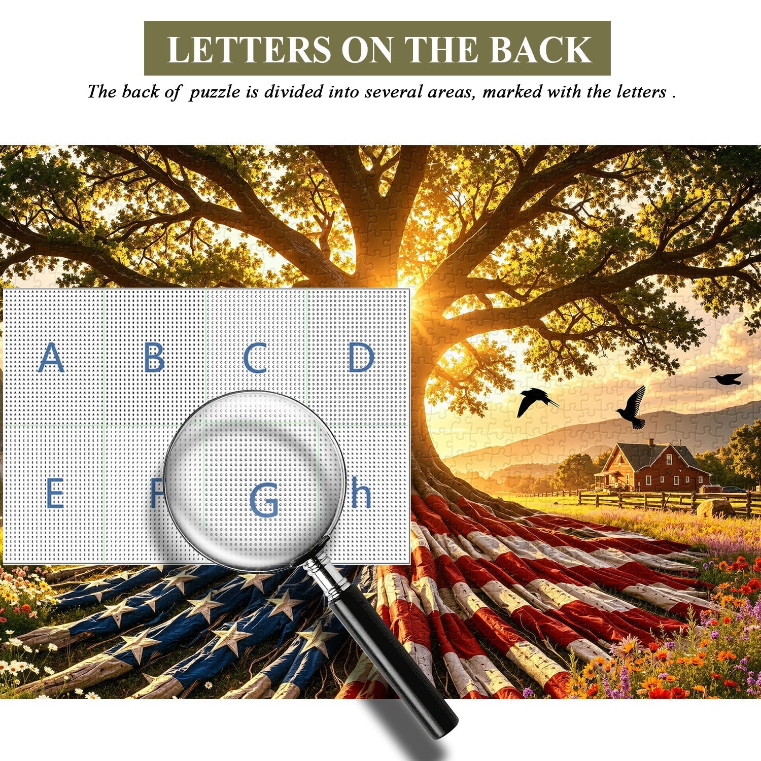 Flag Roots Sunset Oak Jigsaw Puzzle 1000 Pieces