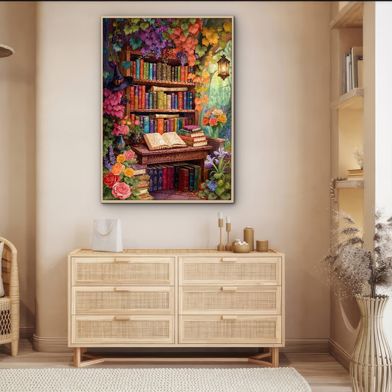 Flower Bookshelf Jigsaw Puzzle 1000 Pieces