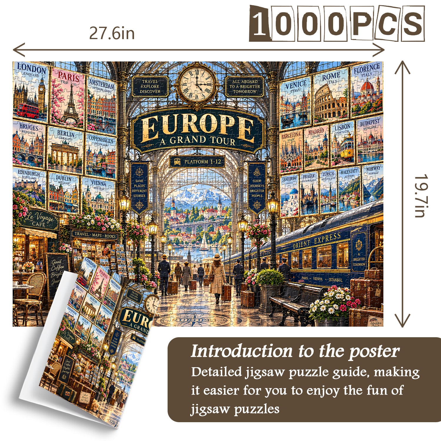 Europe Travel Adventure Jigsaw Puzzle 1000 Pieces