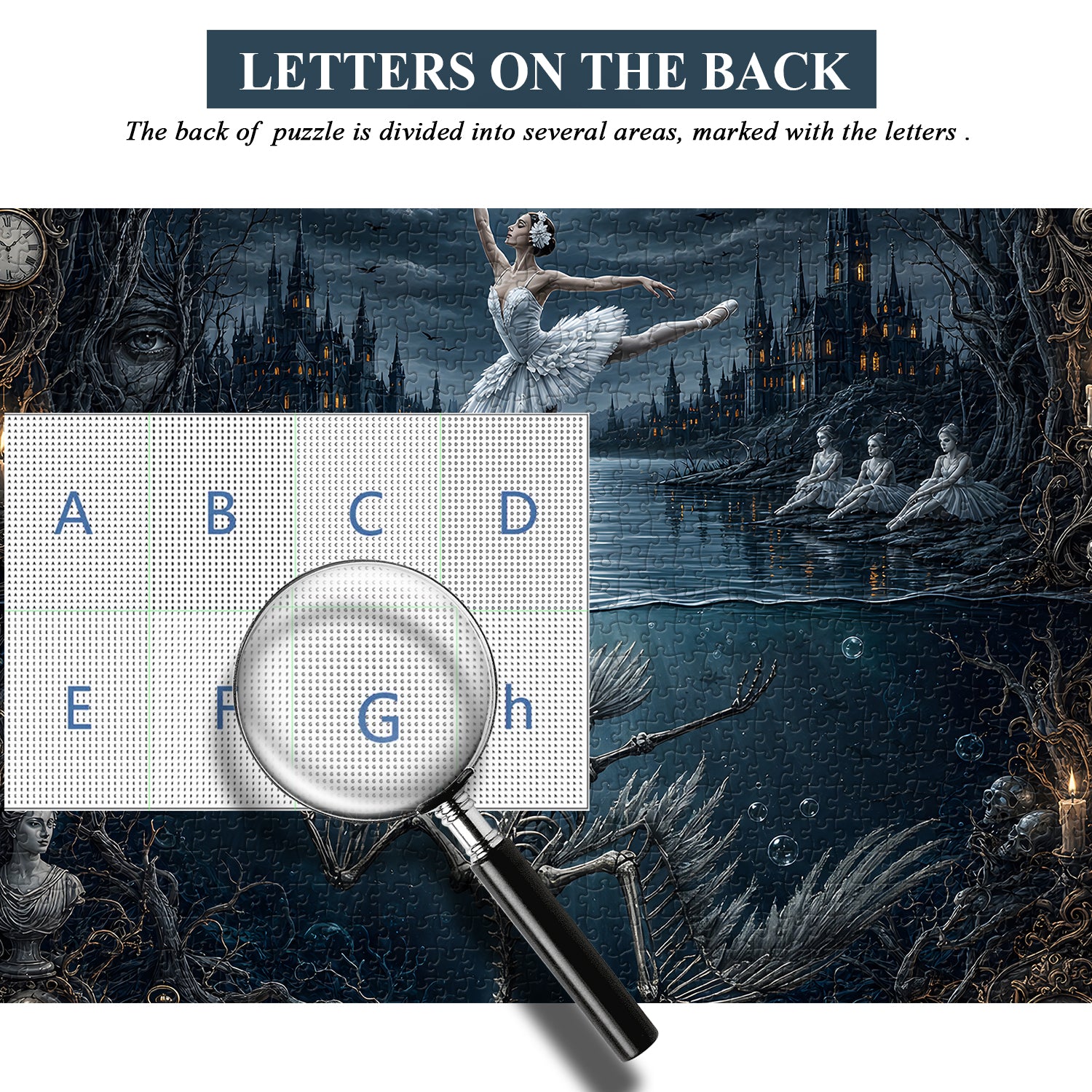Gothic Swan Lake Mirror Jigsaw Puzzle 1000 Pieces