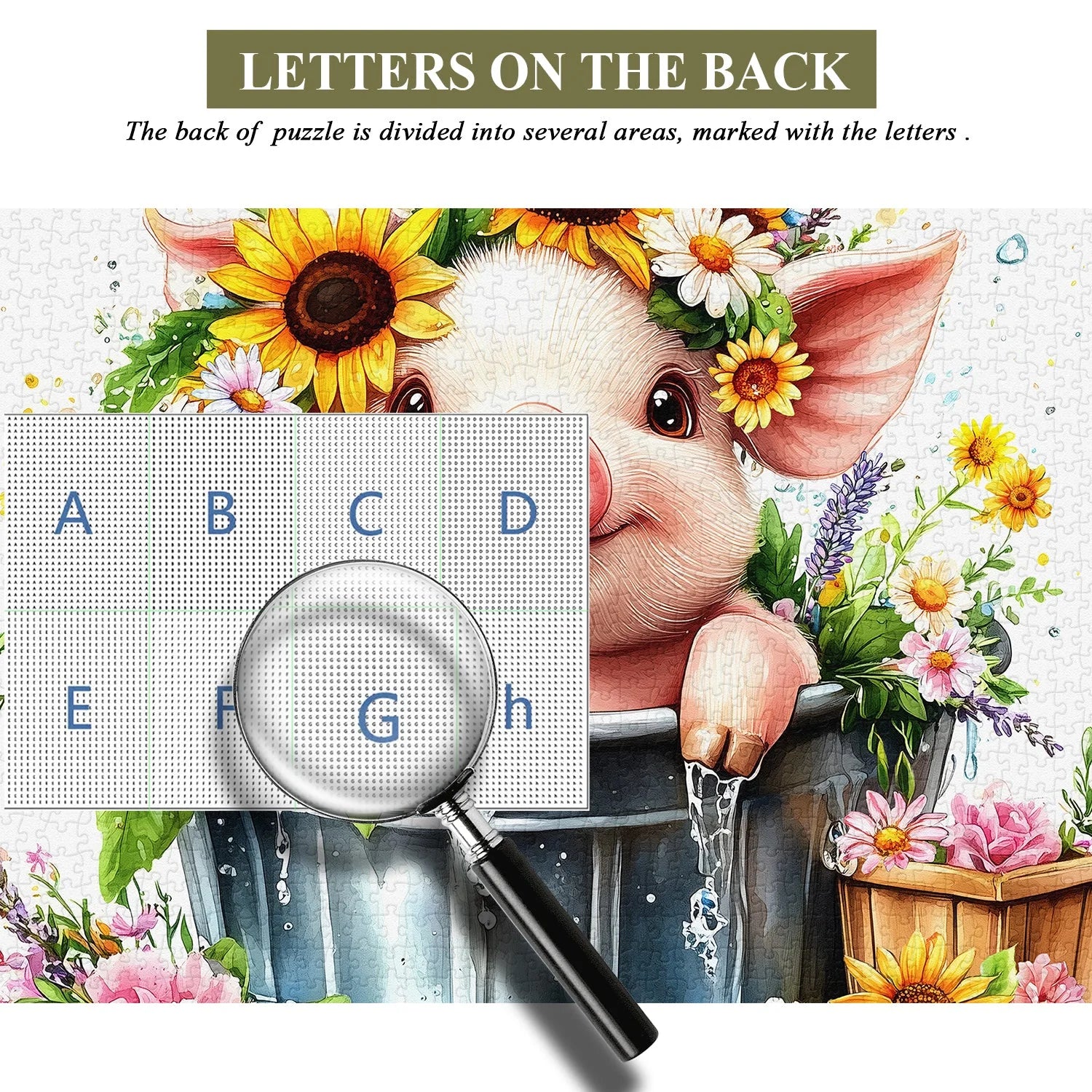 Flower Crown Pig Jigsaw Puzzle 1000 Pieces