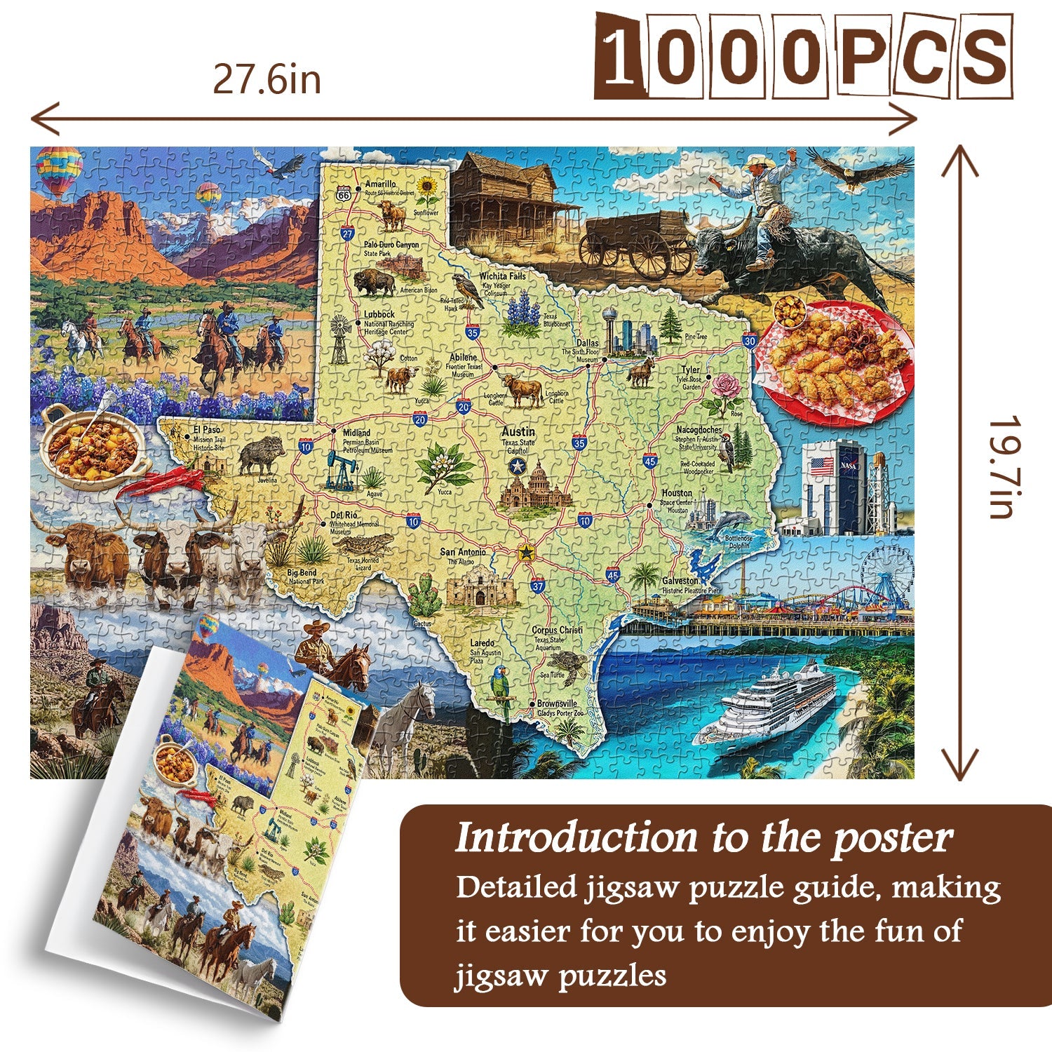Wild West Map Jigsaw Puzzle 1000 Pieces