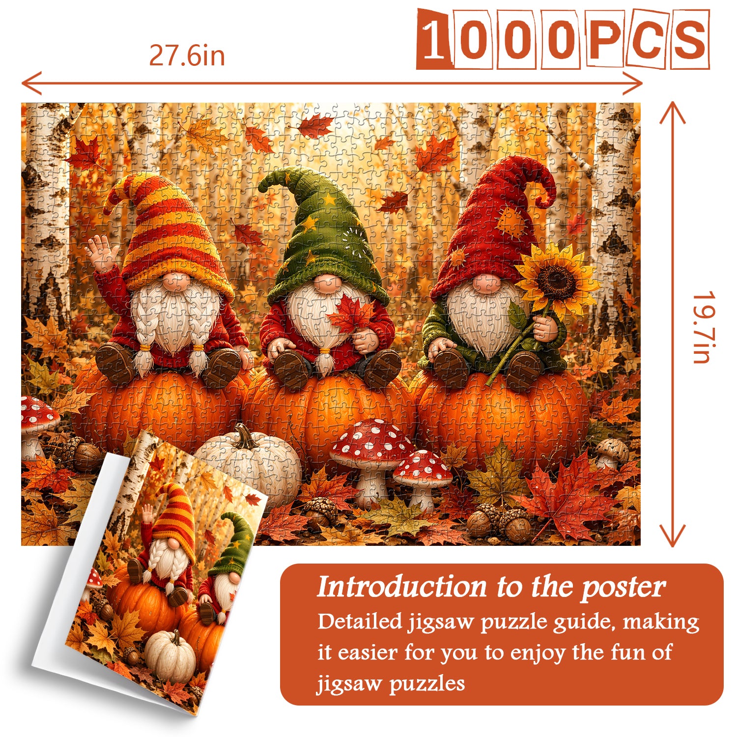 Gnome Harvest Season Jigsaw Puzzle 1000 Pieces