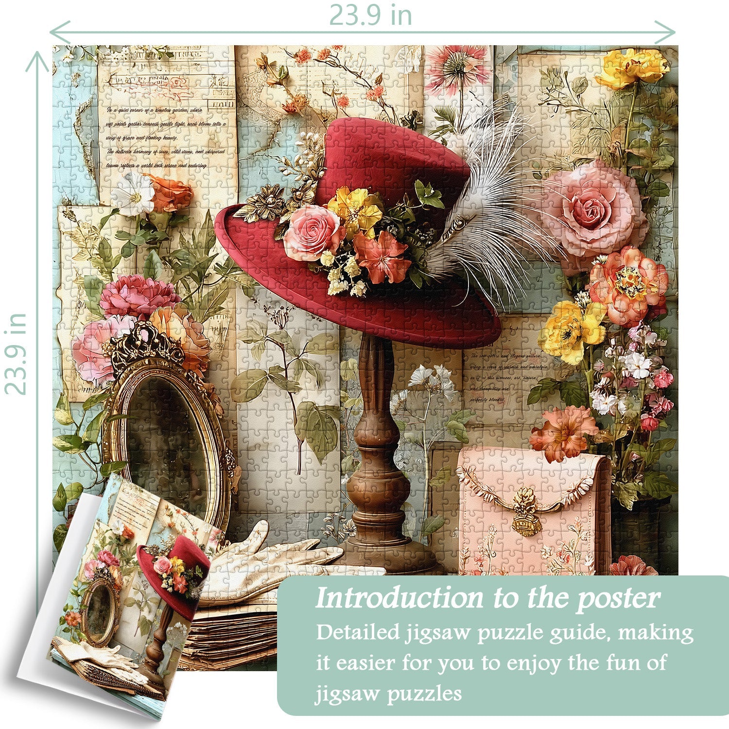 Puzzle con cappello floreale vintage da 1000 pezzi