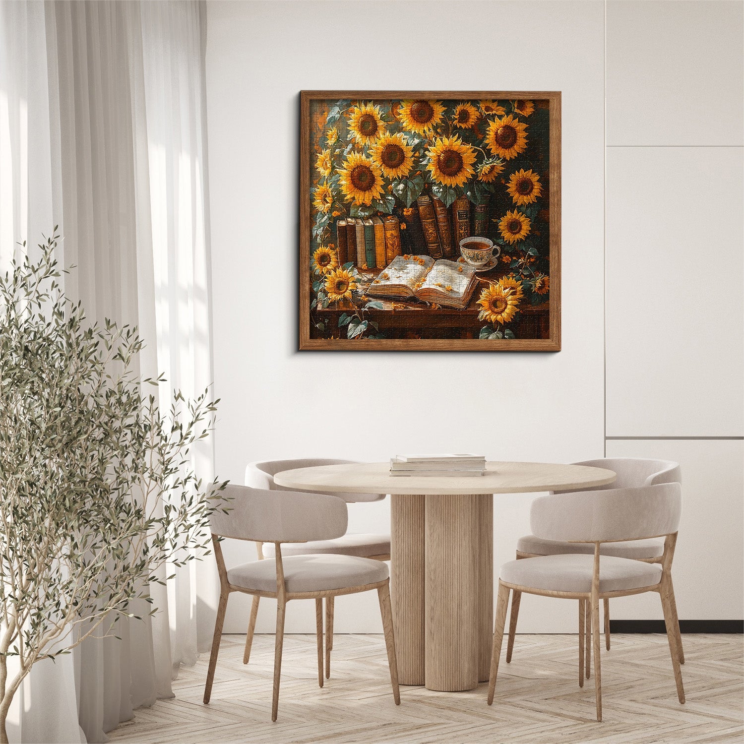 Puzzle Lecture parmi les tournesols 1000 pièces