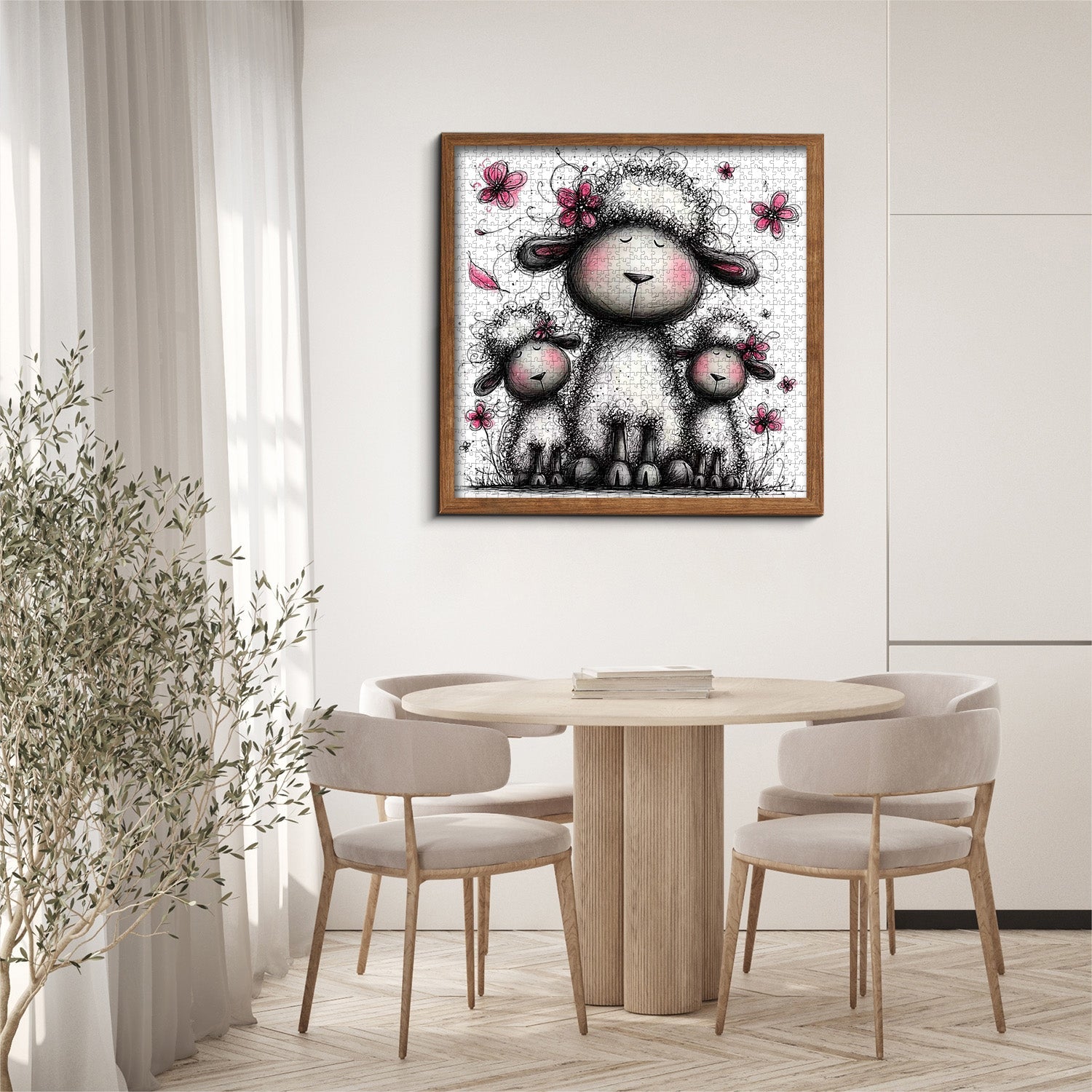 Puzzle abstrait d'art de mouton 1000 pièces