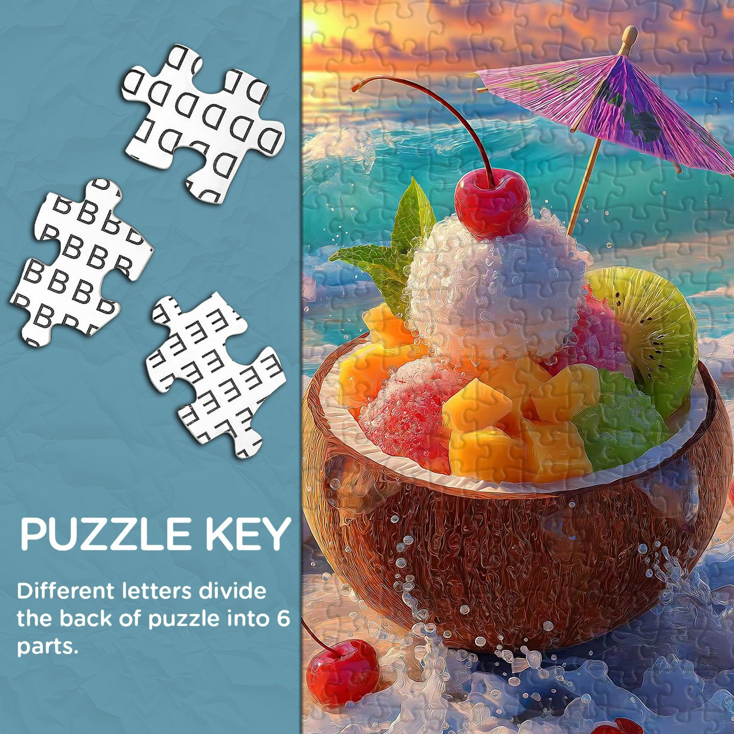 Puzzle Coucher de Soleil Glace à la Noix de Coco 1000 Pièces