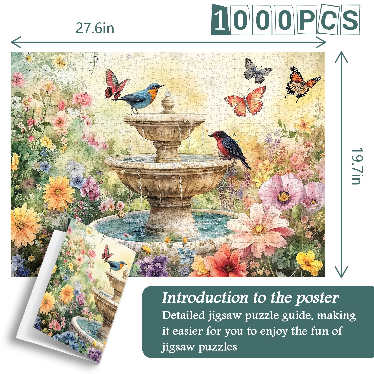 Garden Fountain Jigsaw Puzzle 1000 Pieces