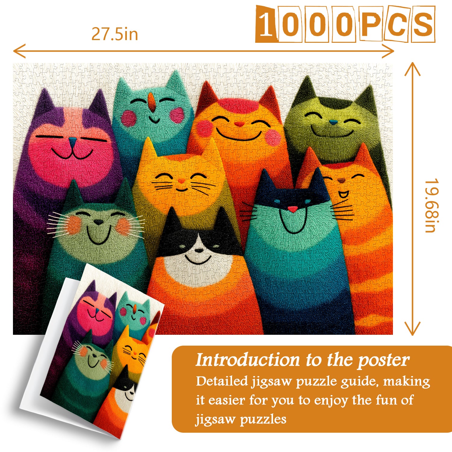 Colorful Cats Jigsaw Puzzle 1000 Pieces