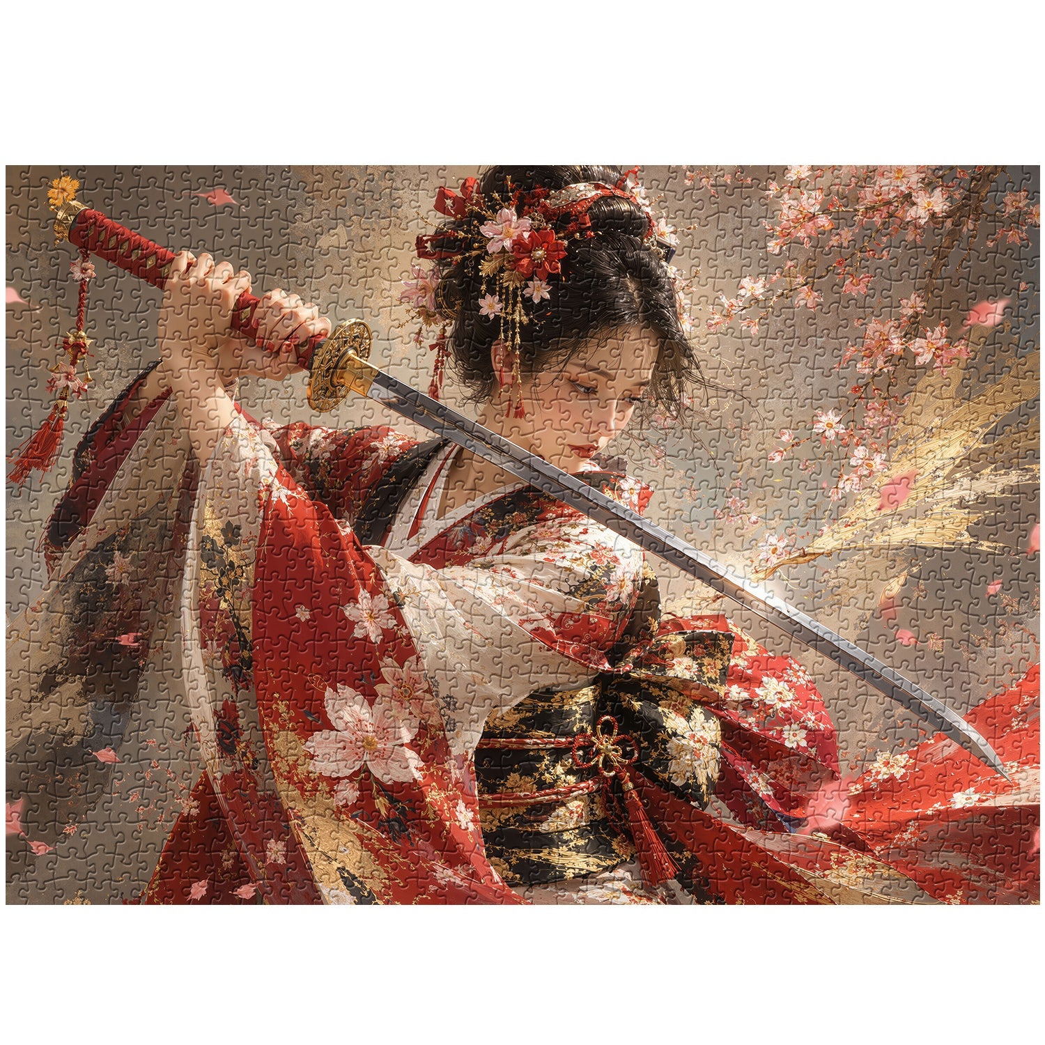 Sakura Katana Lady Jigsaw Puzzle 1000 Pieces