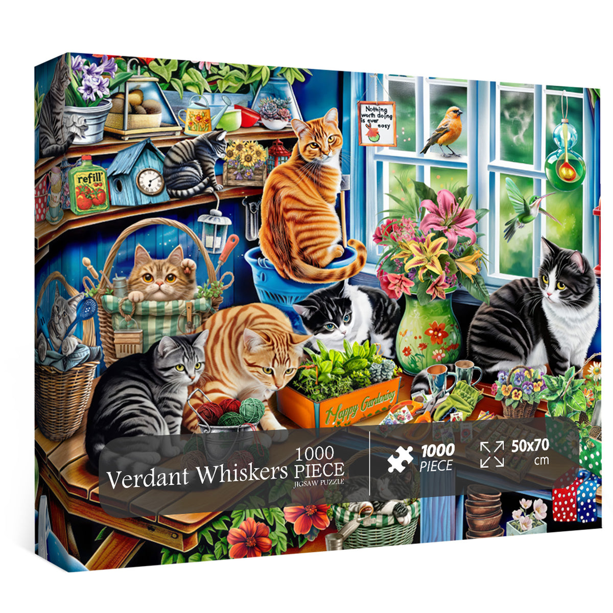 Verdant Whiskers Jigsaw Puzzles 1000 Pieces