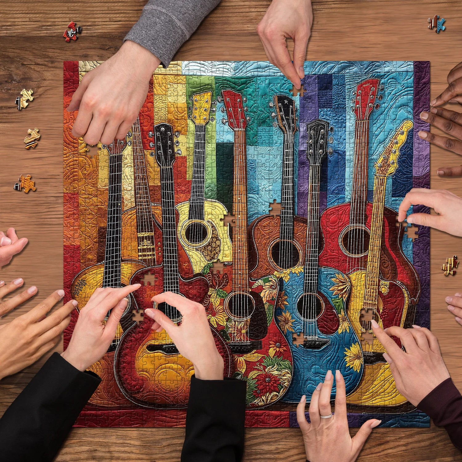 Guitare tissu puzzles 1000 pièces