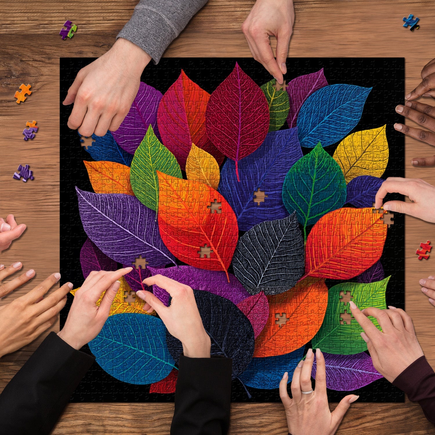 Feuilles colorées puzzle 1000 pièces