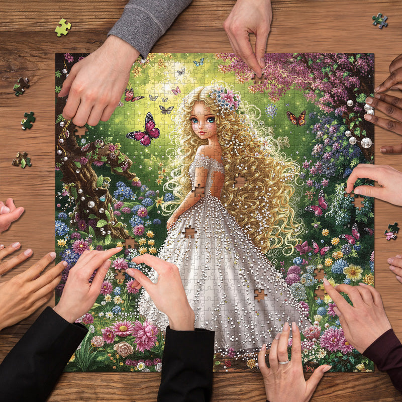 Beauté blonde au milieu des fleurs puzzle 1000 pièces 1000 pièces