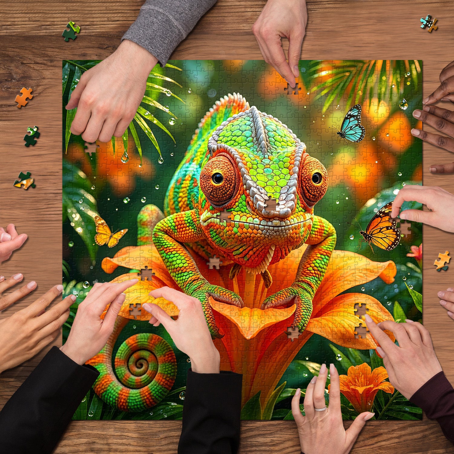 Rainforest Chameleon Jigsaw Puzzle 1000 Pieces