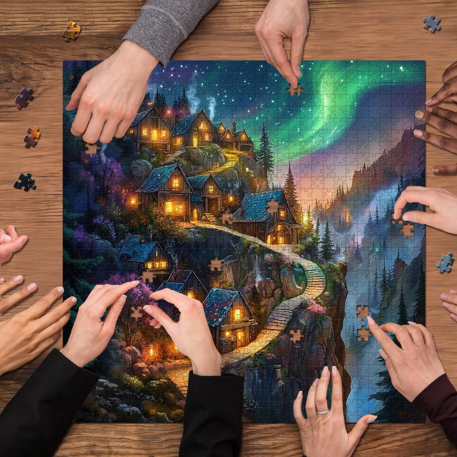 Puzzle del villaggio mistico di Aurora, 1000 pezzi