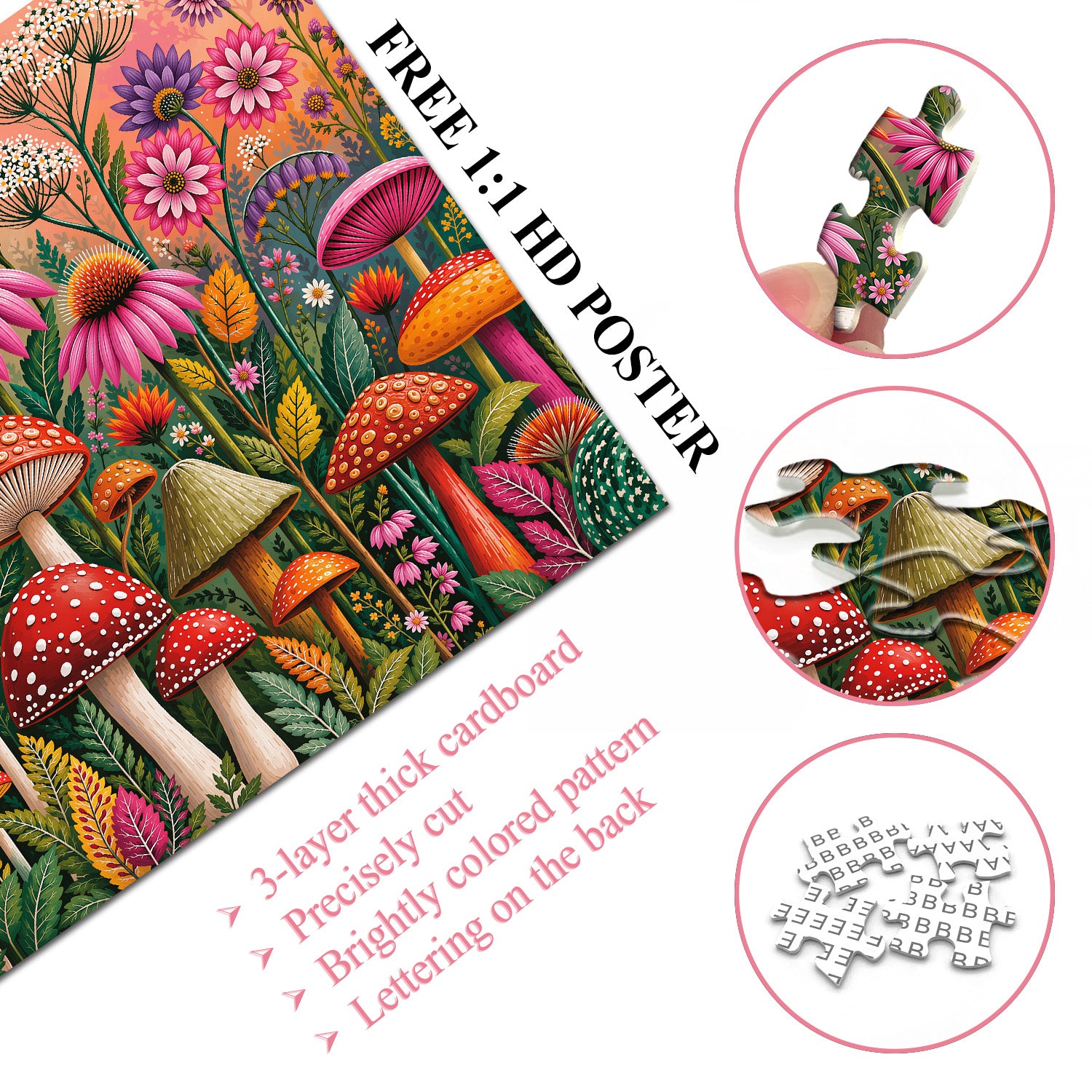 Floral Fungi Haven Jigsaw Puzzle 1000 Pieces