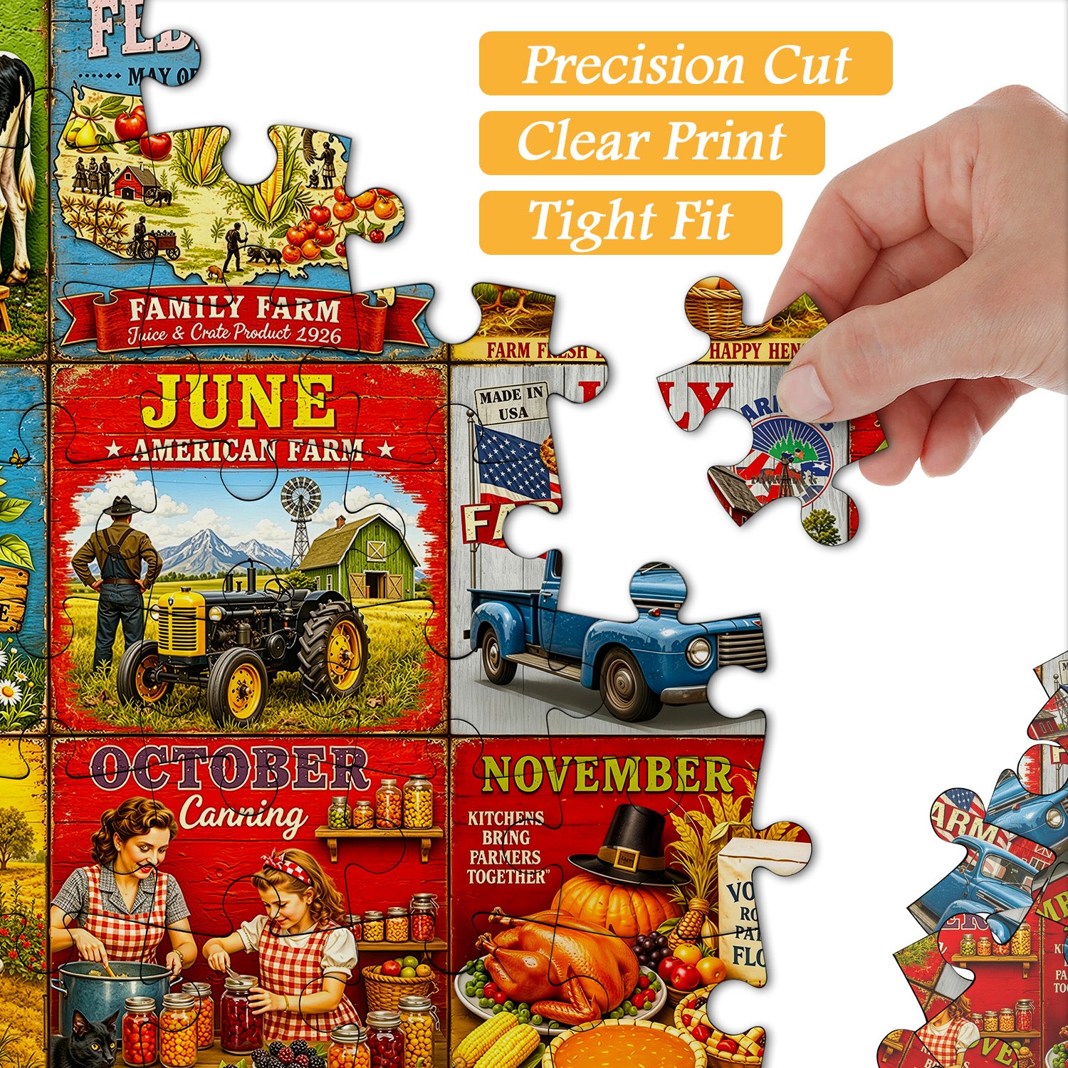 Twelve Farm Months Jigsaw Puzzle 1000 Pieces