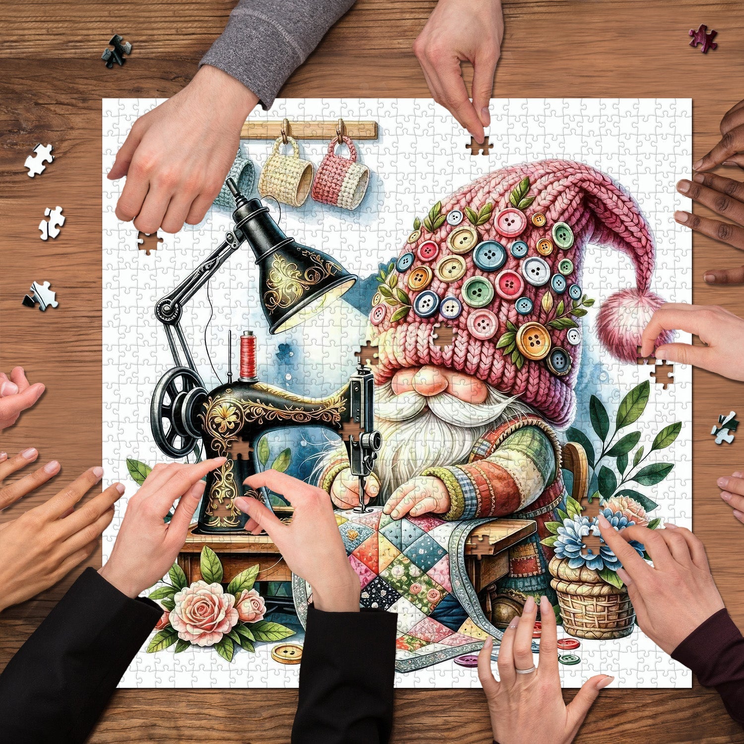 Quilt Craft Gnome Jigsaw Puzzle 1000 Pieces