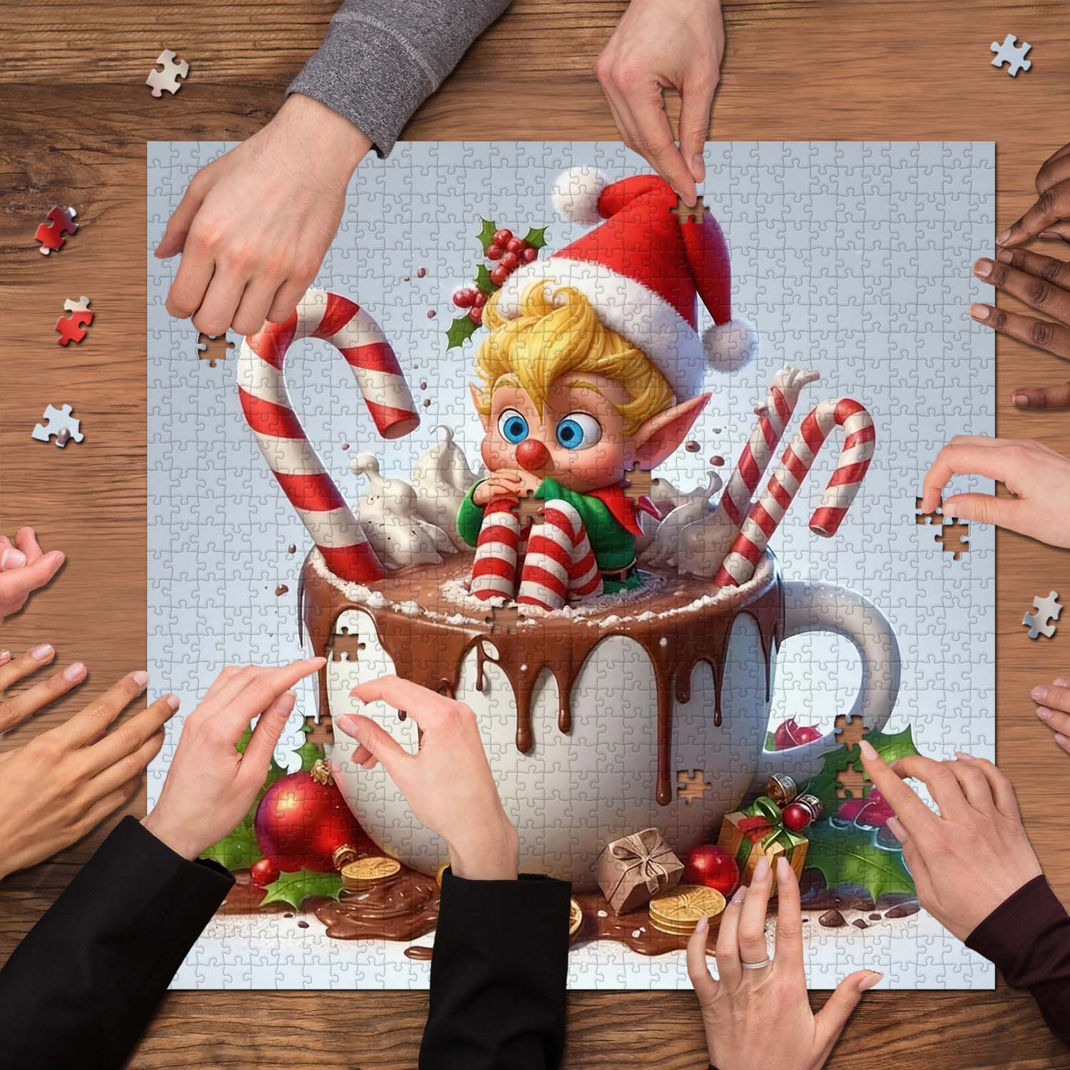 Hot Cocoa Elf Jigsaw Puzzle 1000 Pieces