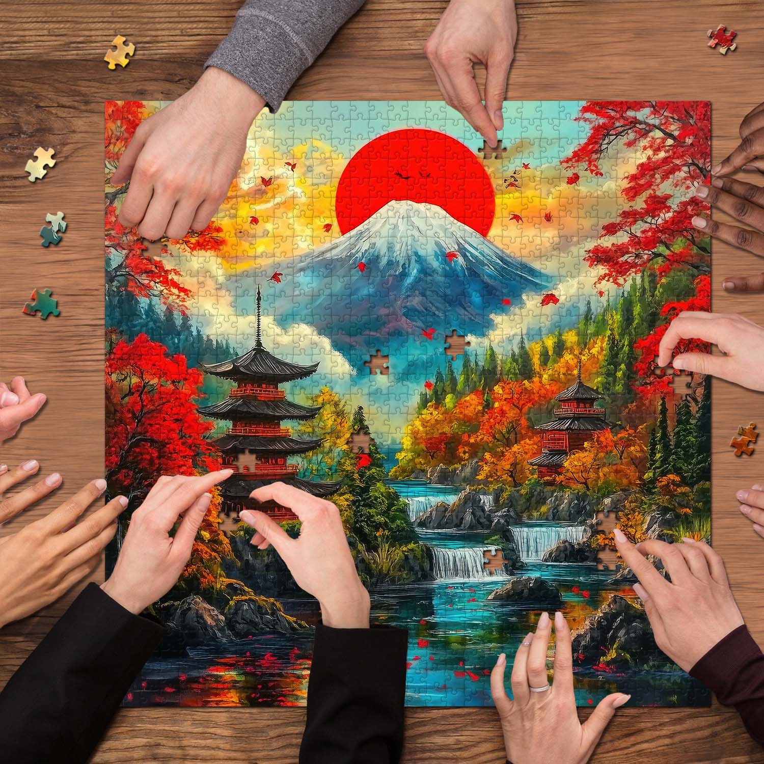 Rompecabezas de la Belleza Radiante de Fuji 1000 Piezas