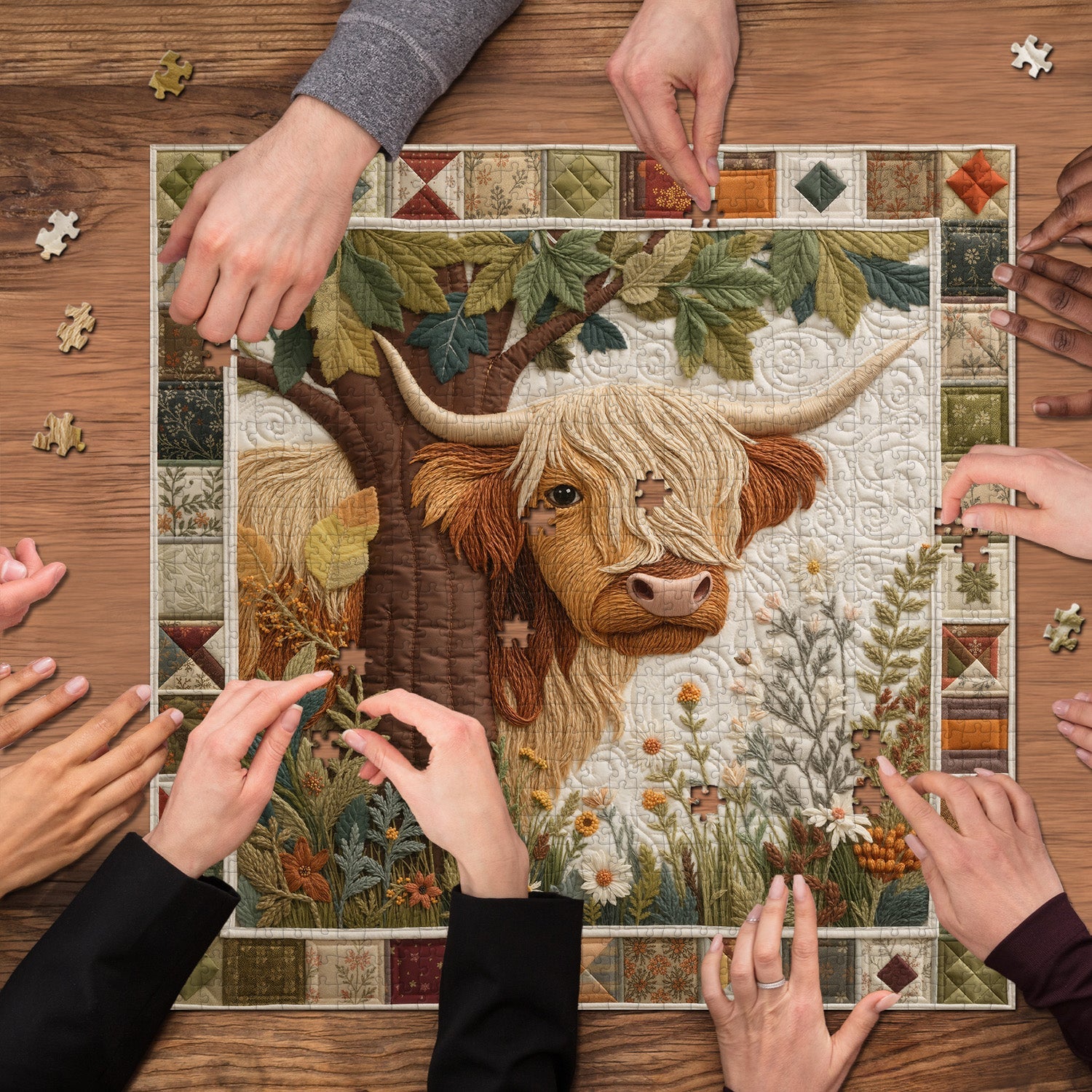 Stitched Calf Jigsaw Puzzle 1000 Pieces