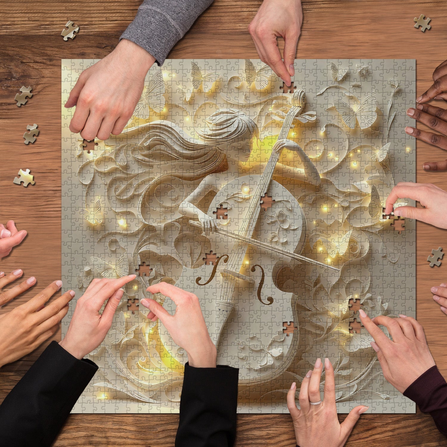 Puzzle di carta con melodia di farfalle, 1000 pezzi